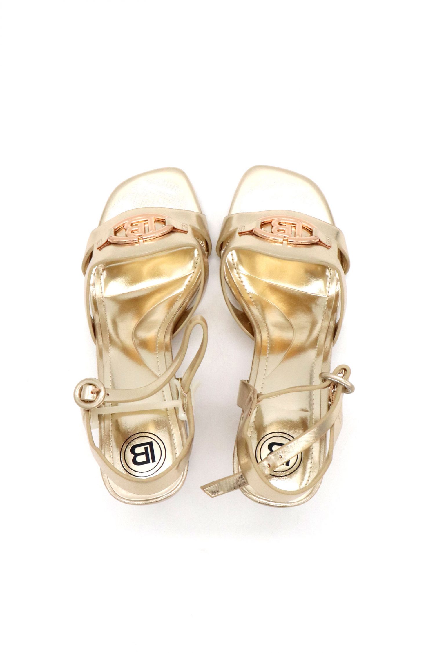 LAURA BIAGIOTTI ΠΑΠΟΥΤΣΙΑ ΠΕΔΙΛΑ ΜΕΤΑΛΛΙΚΗ ΑΓΚΡΑΦΑ LOGO ΧΡΥΣΟ