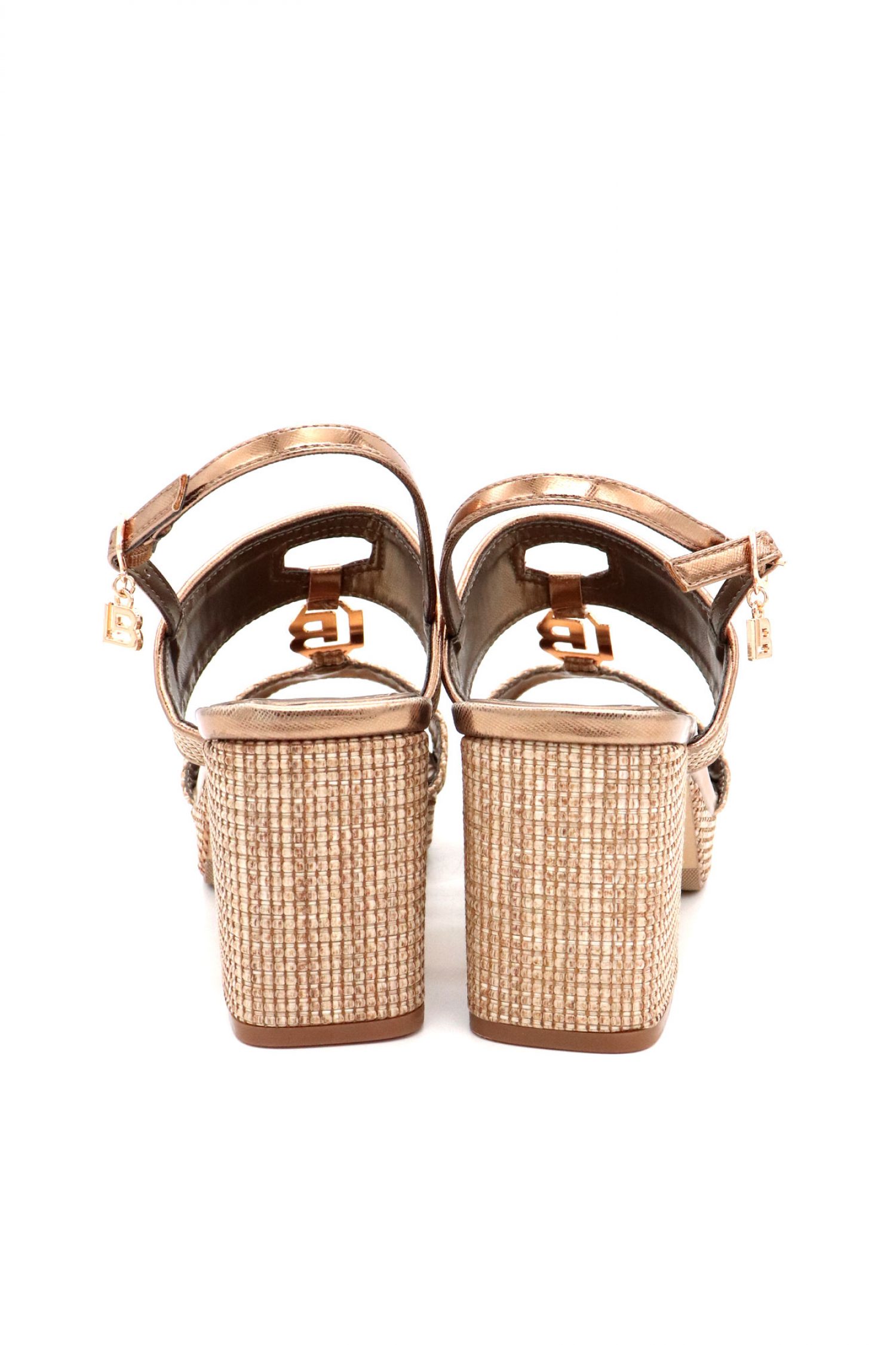 LAURA BIAGIOTTI ΠΑΠΟΥΤΣΙΑ ΠΕΔΙΛΑ METAΛΛΙΚΟ LOGO MΠΕΖ/BRONZE