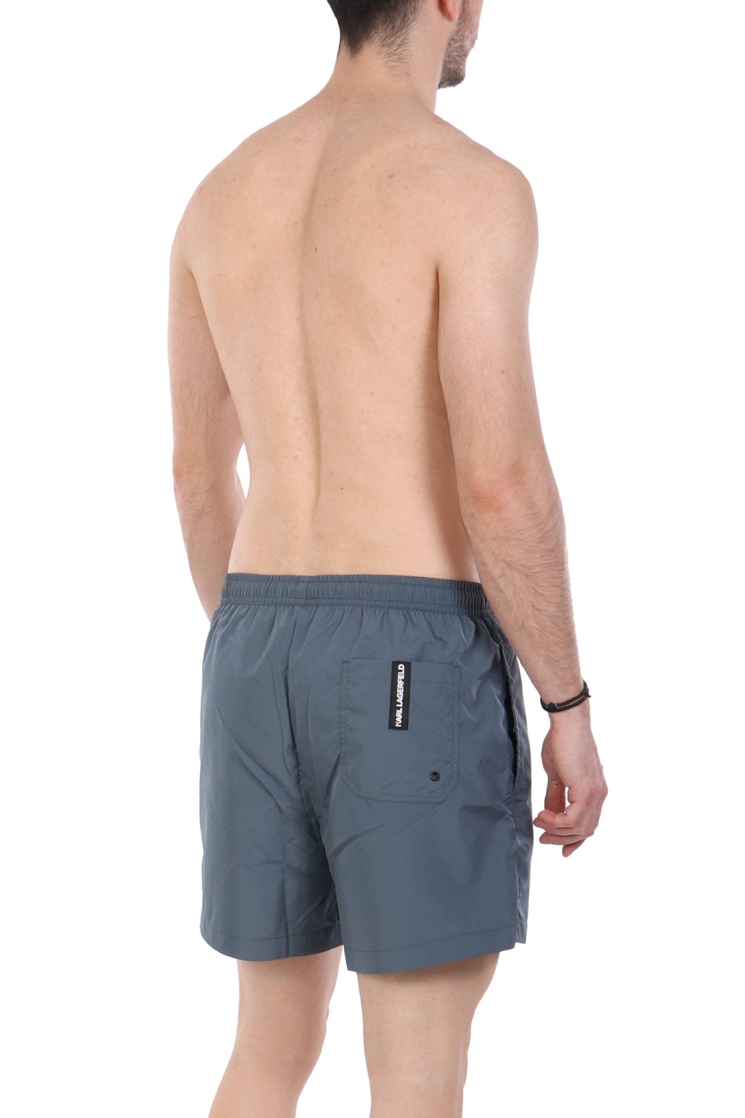 KARL LAGERFELD ΜΑΓΙΩ LOGO SHORT BOARDSHORTS ΓΚΡΙ