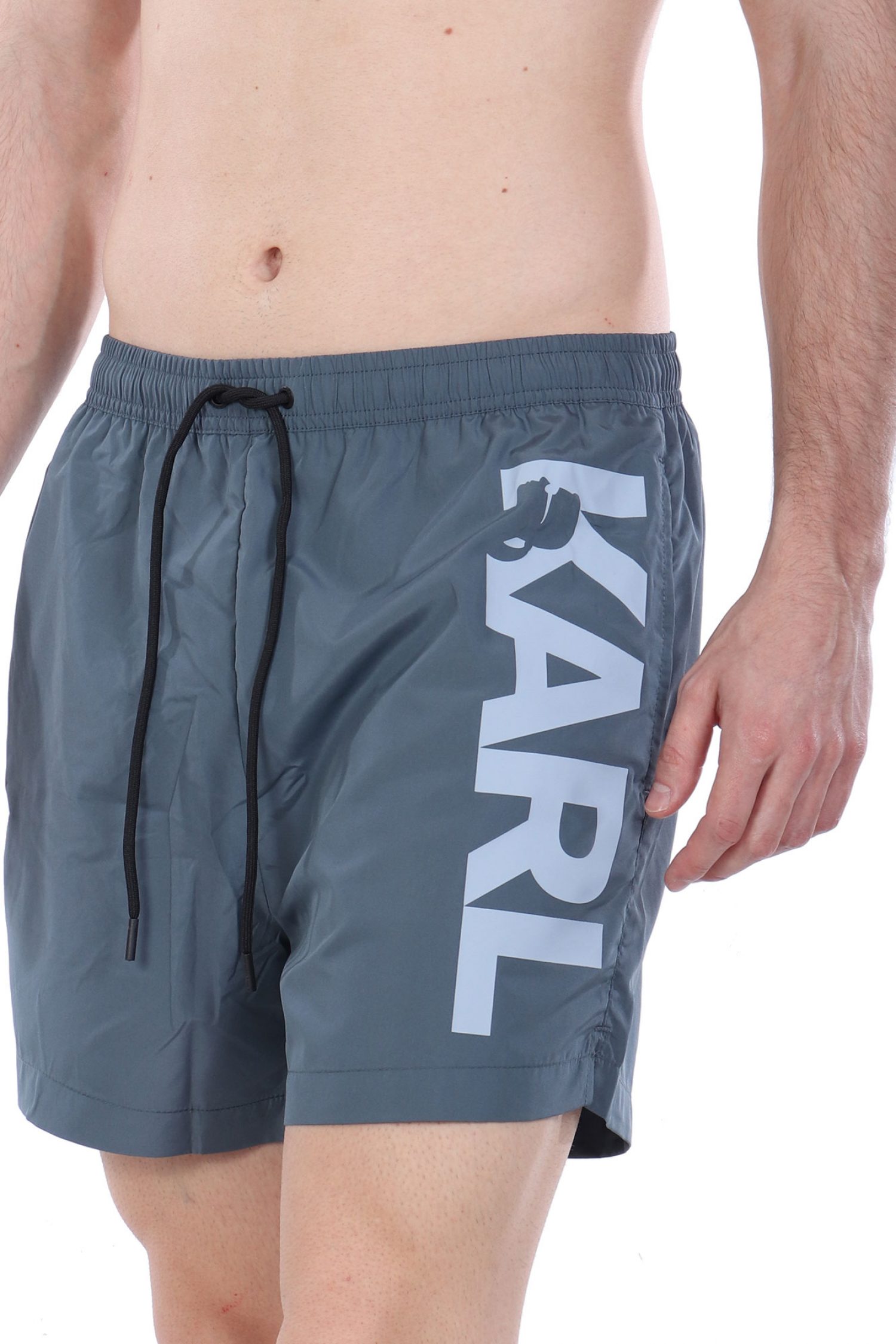 KARL LAGERFELD ΜΑΓΙΩ LOGO SHORT BOARDSHORTS ΓΚΡΙ