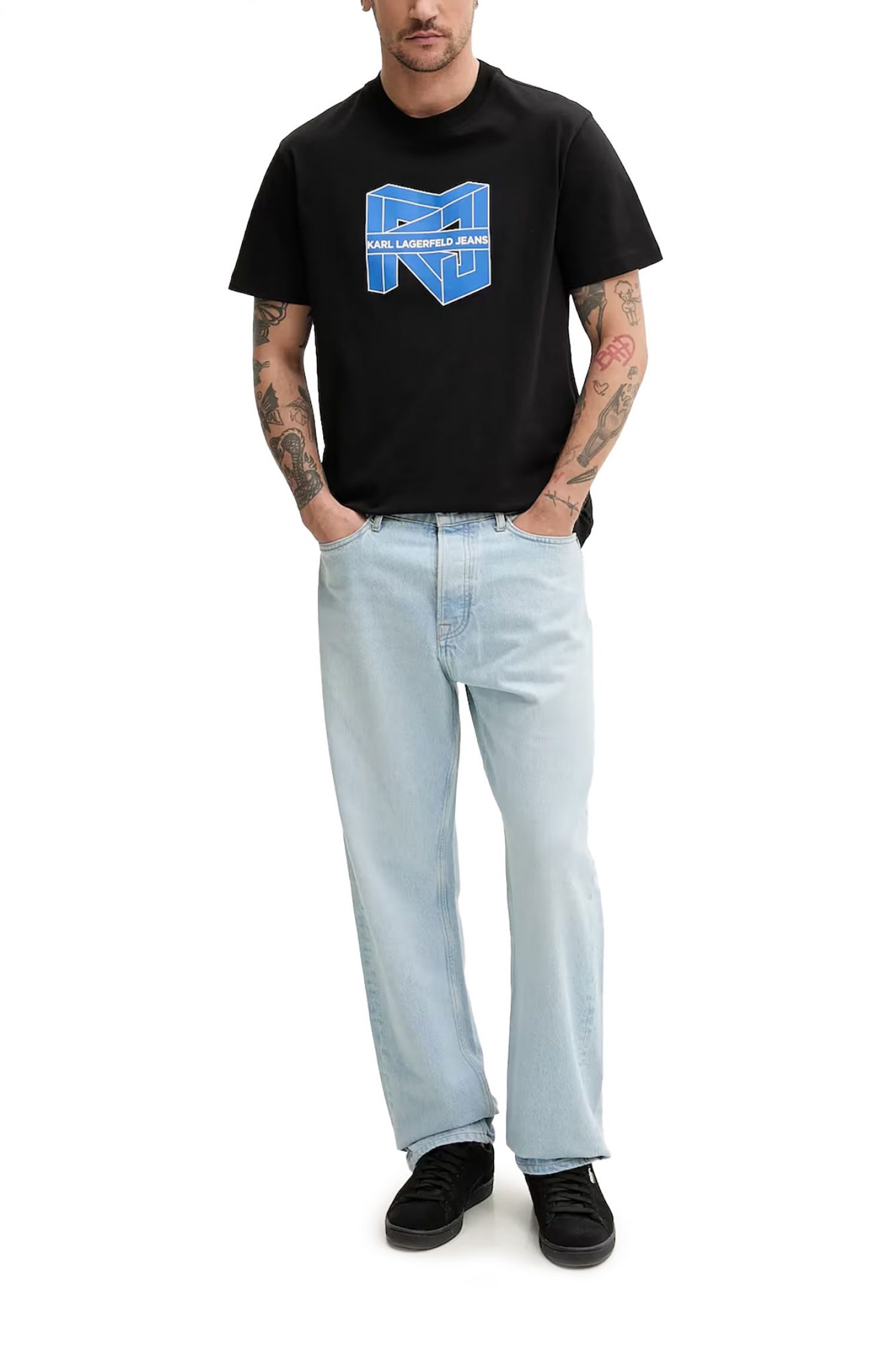 KARL LAGERFELD JEANS T-SHIRT REGULAR SS CUBE LOGO TEE ΜΑΥΡΟ φωτογραφία