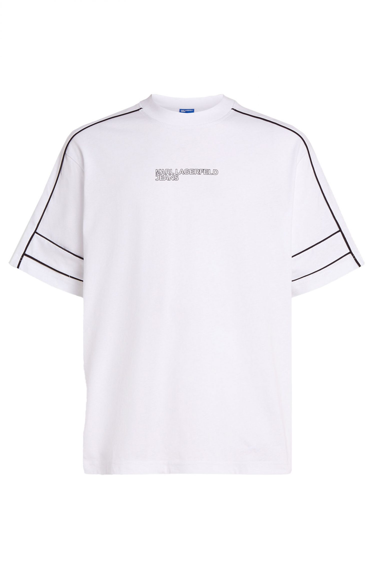 KARL LAGERFELD JEANS T-SHIRT PIPING TEE RELAXED FIT ΛΕΥΚΟ φωτογραφία