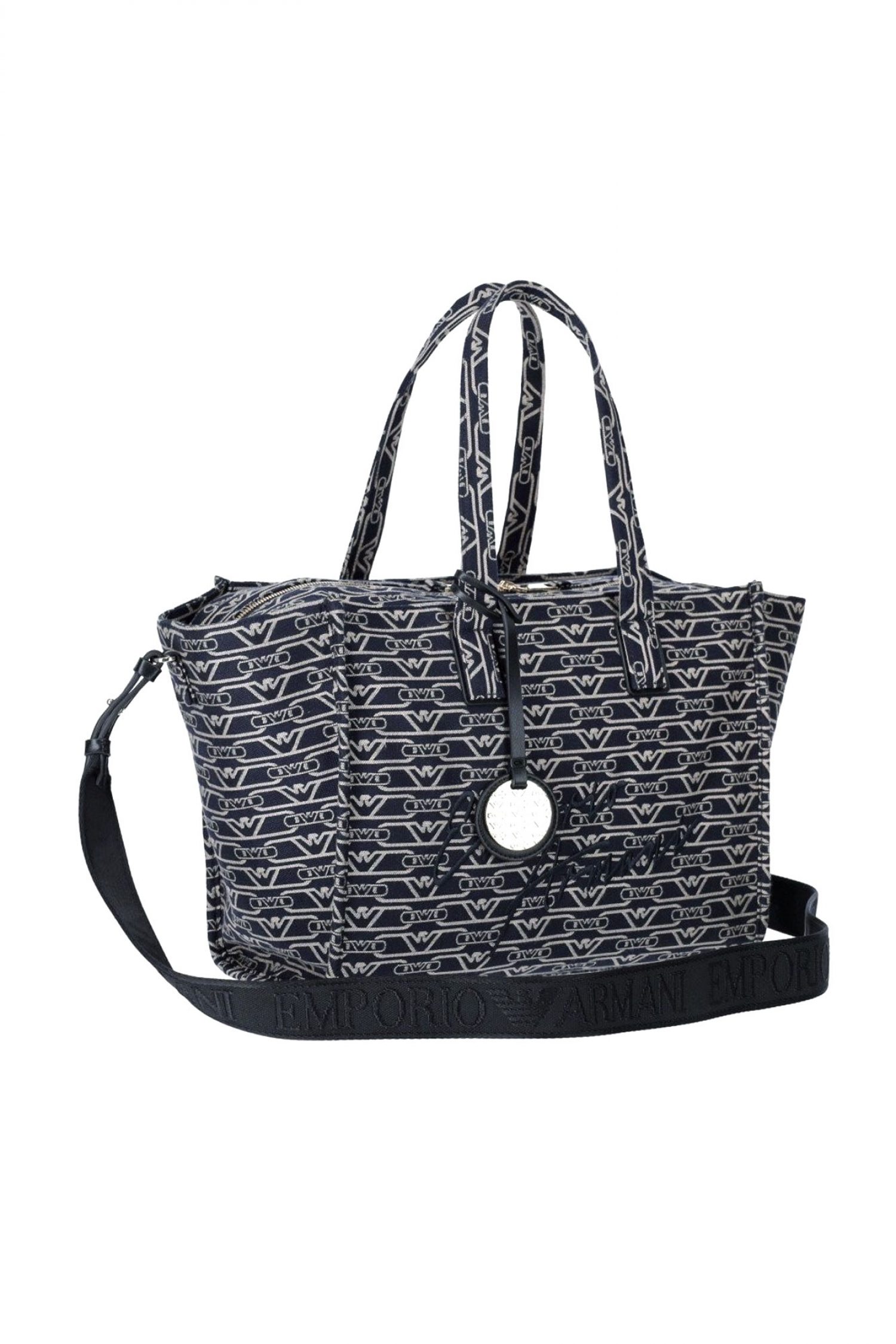 EMPORIO ARMANI ΤΣΑΝΤΑ ΧΕΙΡΟΣ LOGO ΜΠΕΖ-ΜΠΛΕ