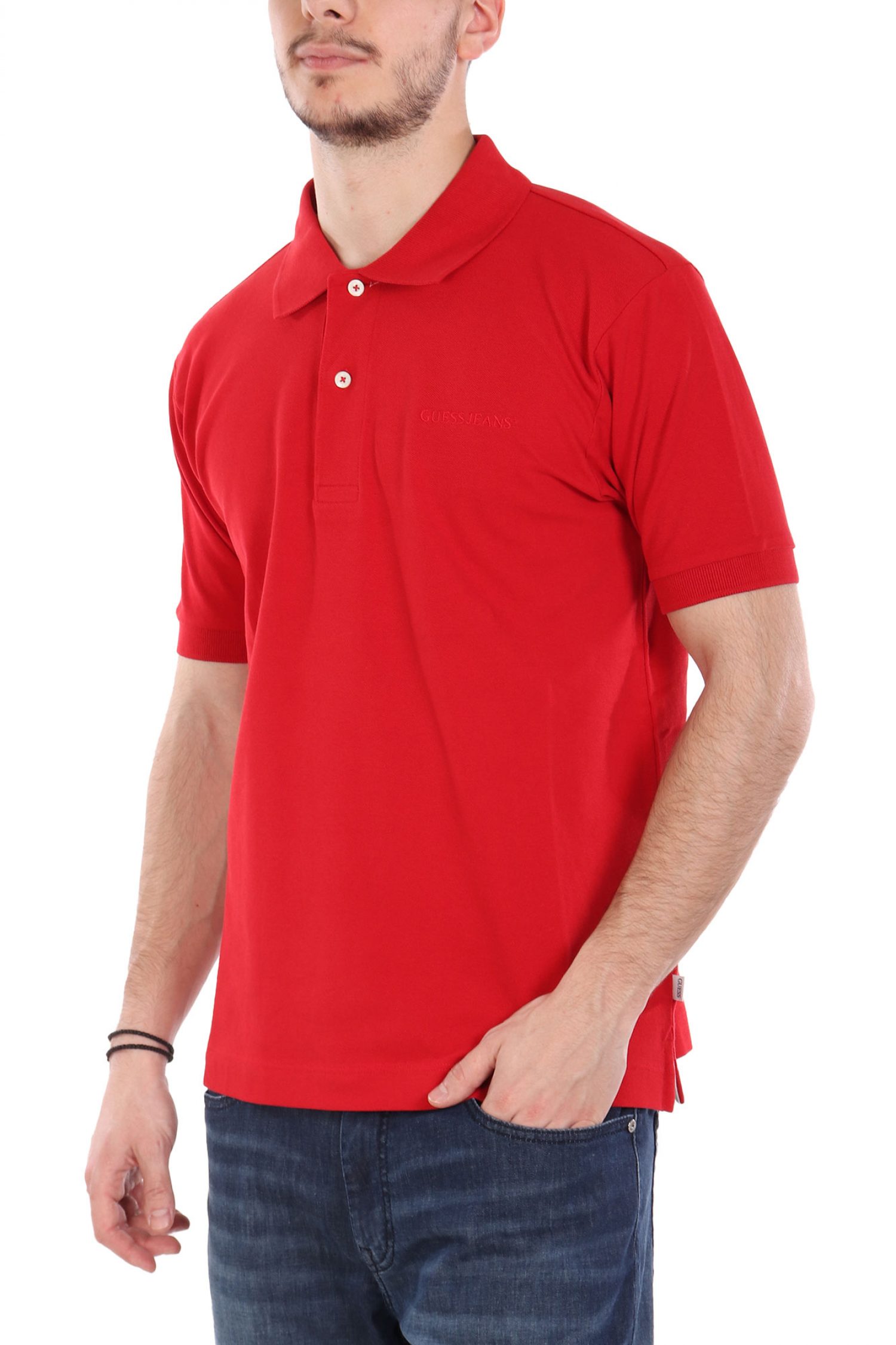 GUESS JEANS POLO LOGO ΚΟΚΚΙΝΟ