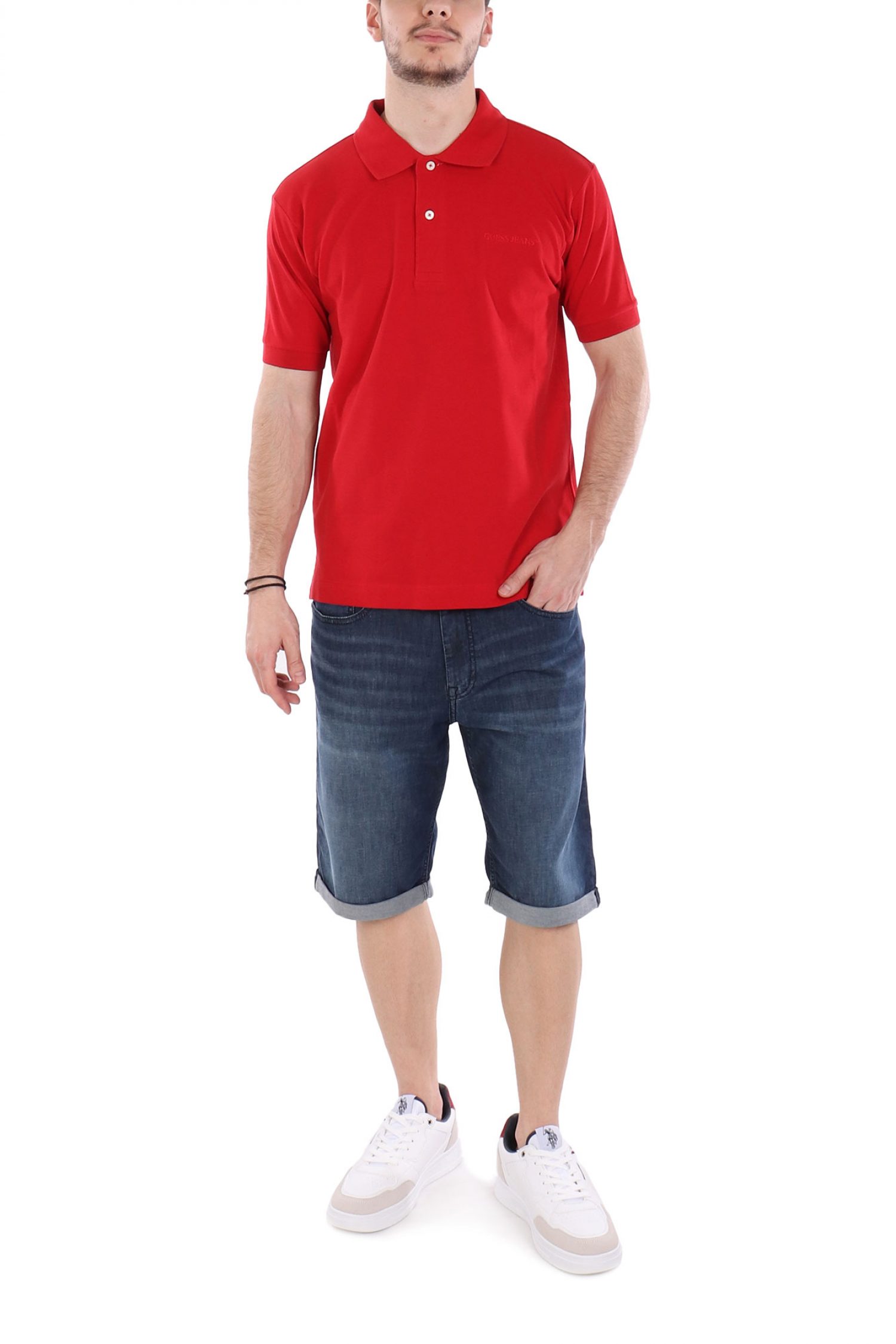 GUESS JEANS POLO LOGO ΚΟΚΚΙΝΟ