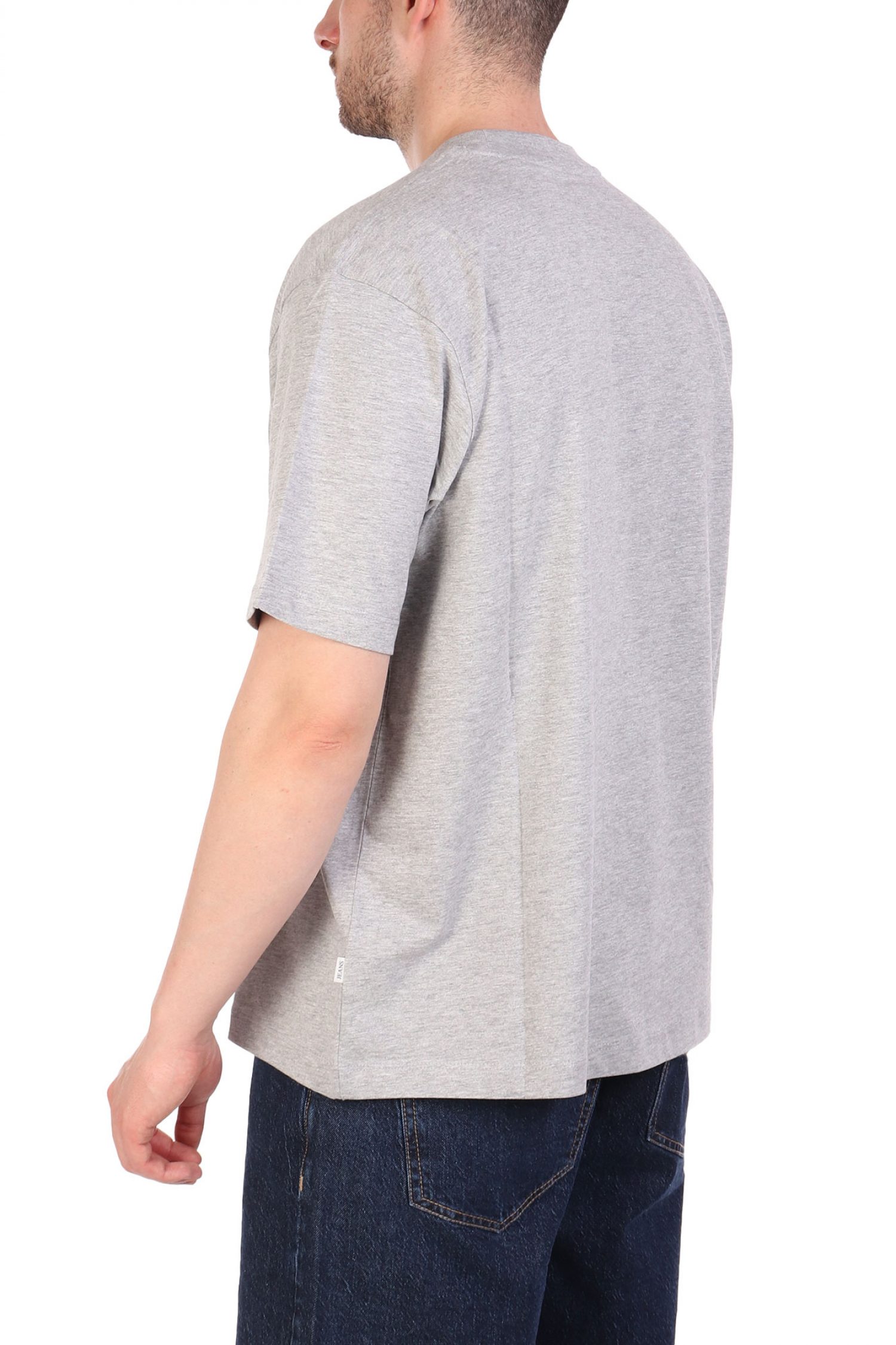 GUESS JEANS T-SHIRT CREWNECK OVERSIZED FIT LOGO ΓΚΡΙ