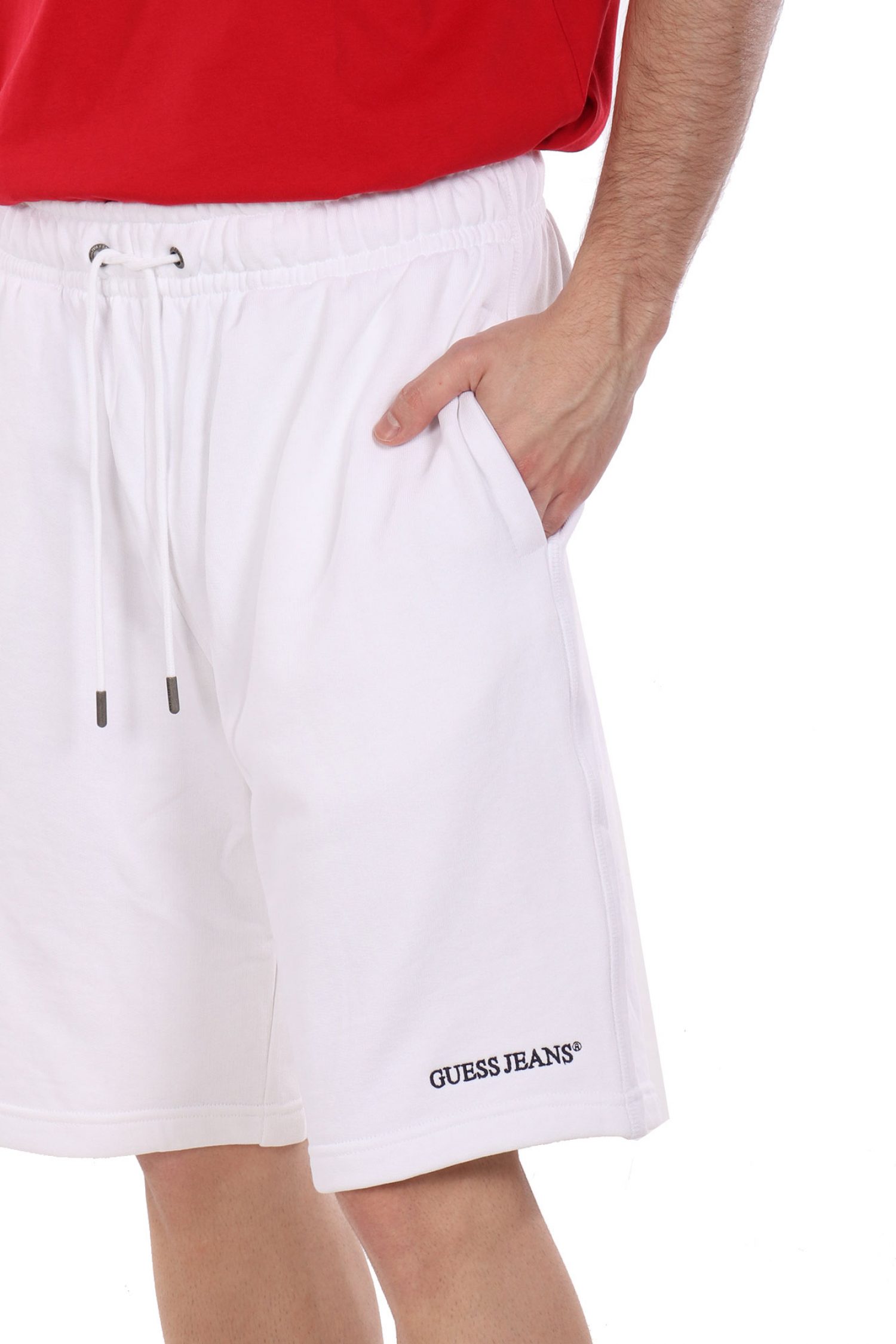 GUESS JEANS ΒΕΡΜΟΥΔΑ ΦΟΥΤΕΡ LOGO ΛΕΥΚΟ φωτογραφία