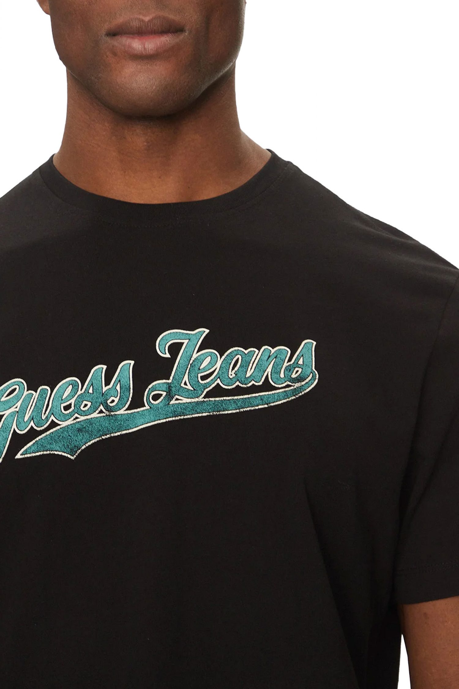 GUESS JEANS T-SHIRT CREWNECK REGULAR FIT ΜΑΥΡΟ φωτογραφία