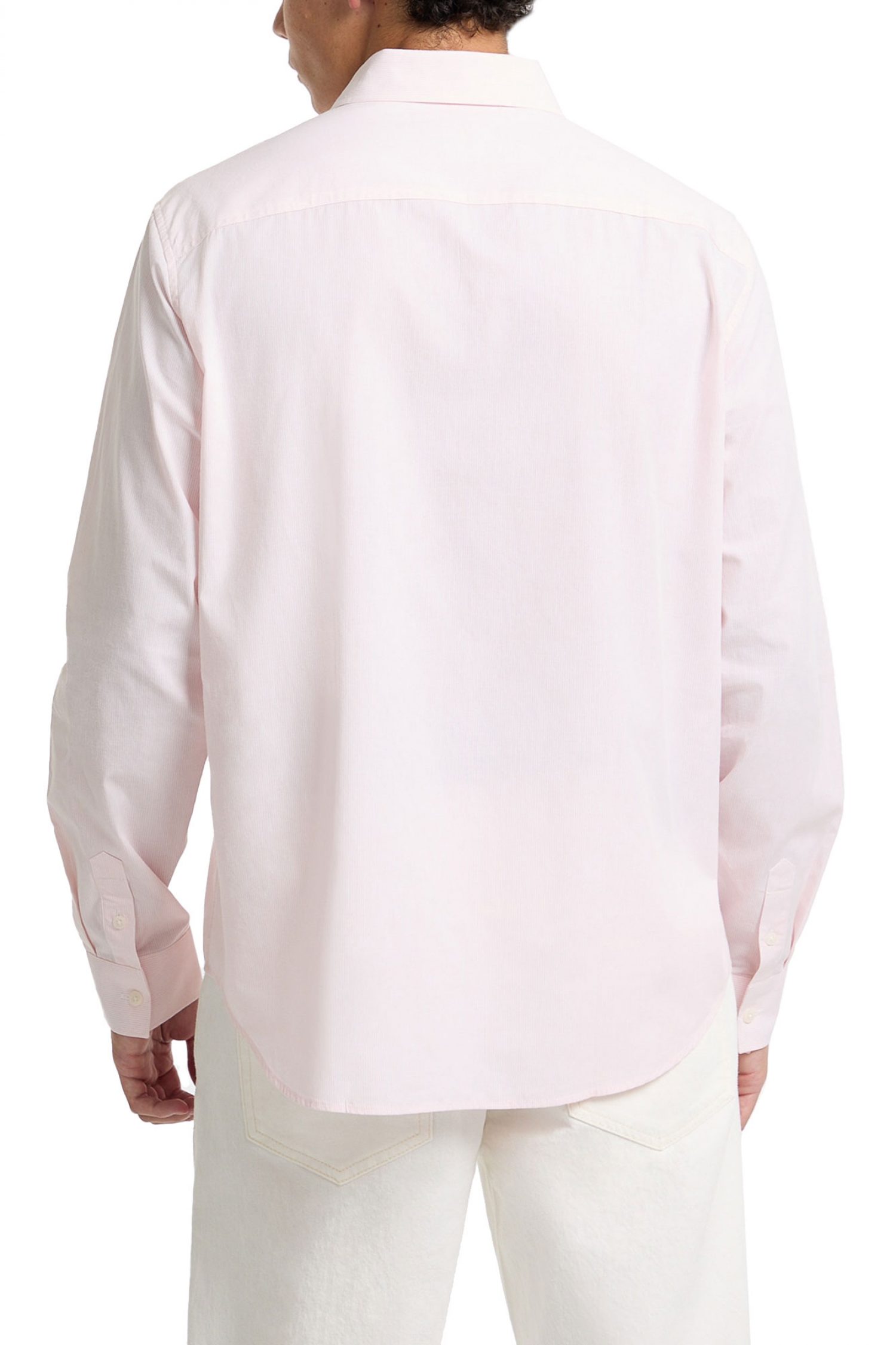 GUESS JEANS ΠΟΥΚΑΜΙΣΟ ΡΙΓΕ LS CLASSIC FIT POCKET ΡΟΖ