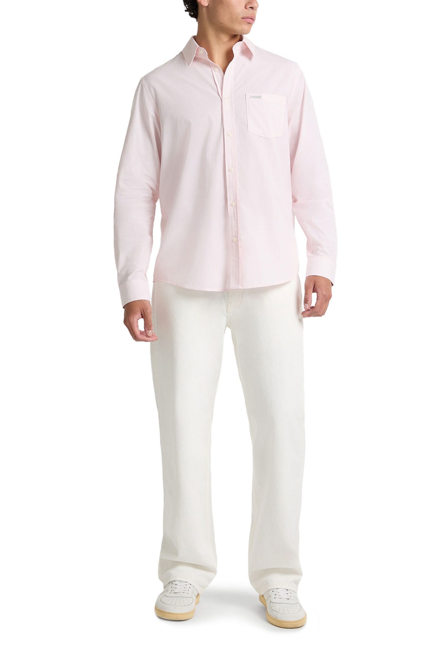 GUESS JEANS ΠΟΥΚΑΜΙΣΟ ΡΙΓΕ LS CLASSIC FIT POCKET ΡΟΖ