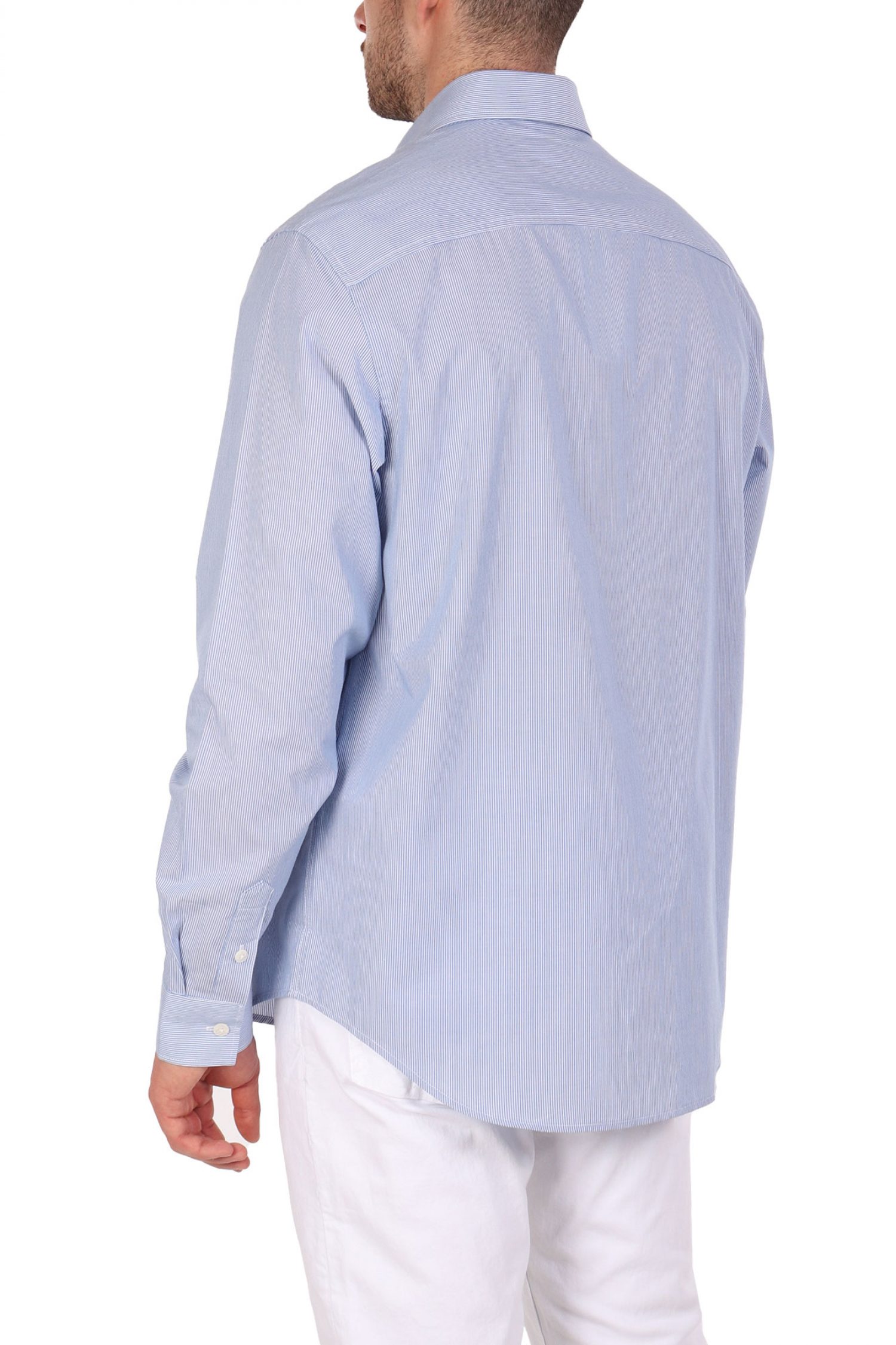 GUESS JEANS ΠΟΥΚΑΜΙΣΟ ΡΙΓΕ LS CLASSIC FIT POCKET ΣΙΕΛ