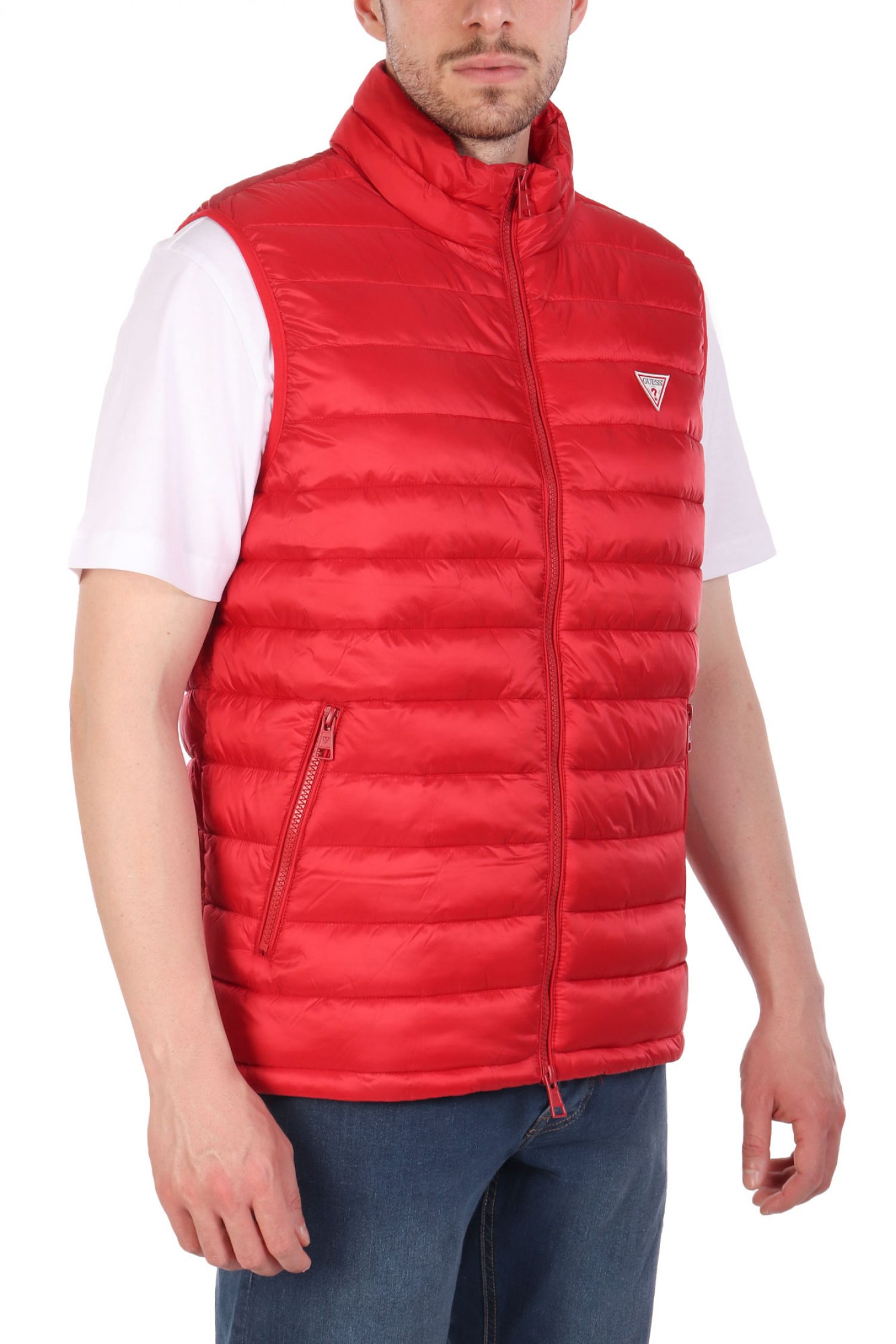 GUESS JEANS ΜΠΟΥΦΑΝ ΑΜΑΝΙΚΟ LOGO ΚΟΚΚΙΝΟ