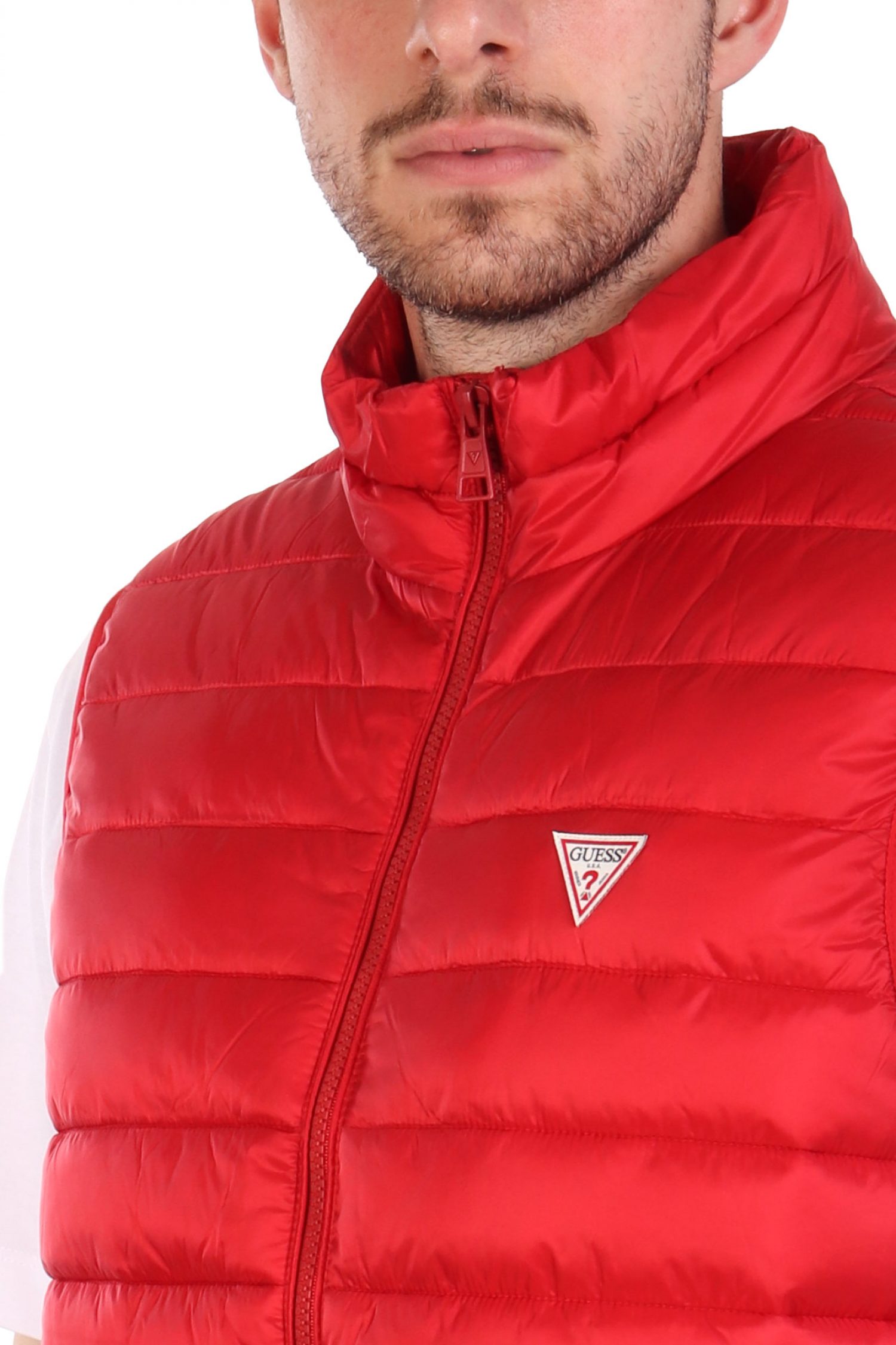 GUESS JEANS ΜΠΟΥΦΑΝ ΑΜΑΝΙΚΟ LOGO ΚΟΚΚΙΝΟ