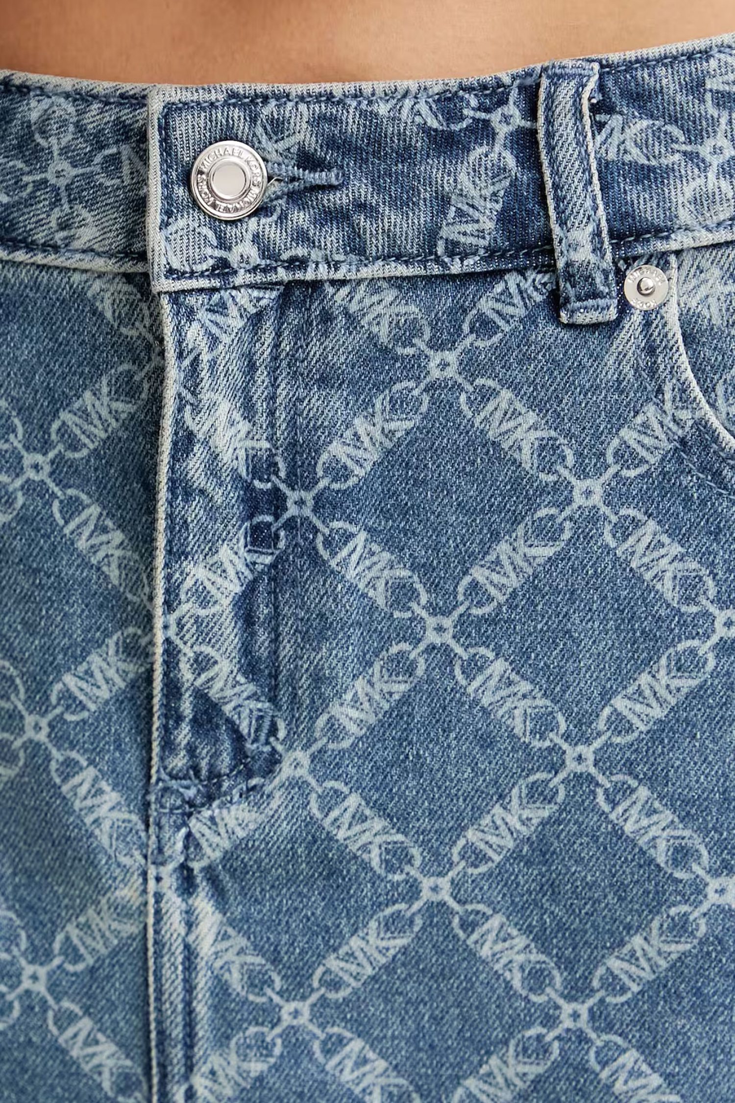 MICHAEL KORS ΦΟΥΣΤΑ MINI JEANS ALL OVER LOGO ΜΠΛΕ φωτογραφία
