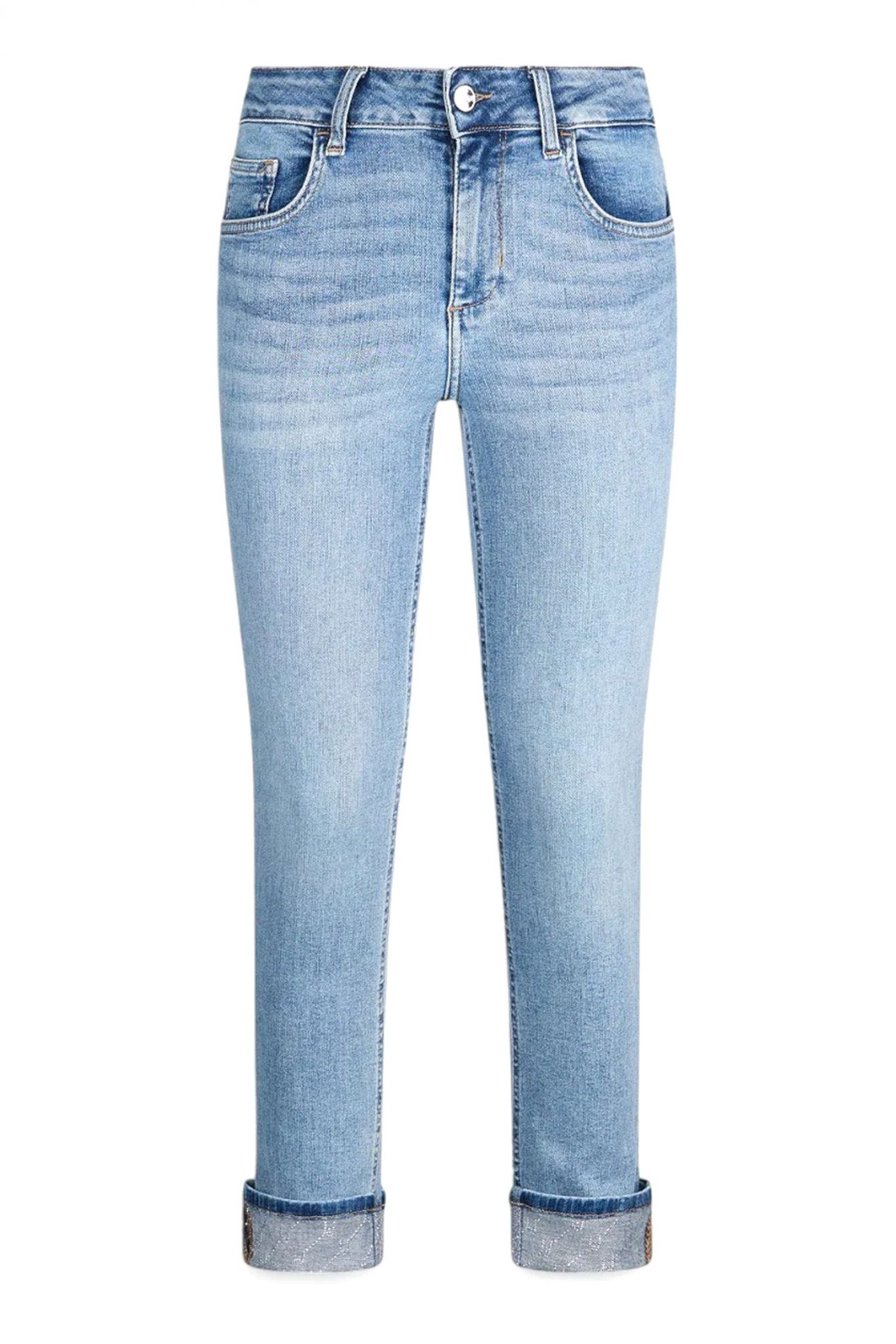 LIU-JO ΠΑΝΤΕΛΟΝΙ JEANS SKINNY MONROE ΡΕΒΕΡ ΣΤΡΑΣ LOGO ΜΠΛΕ