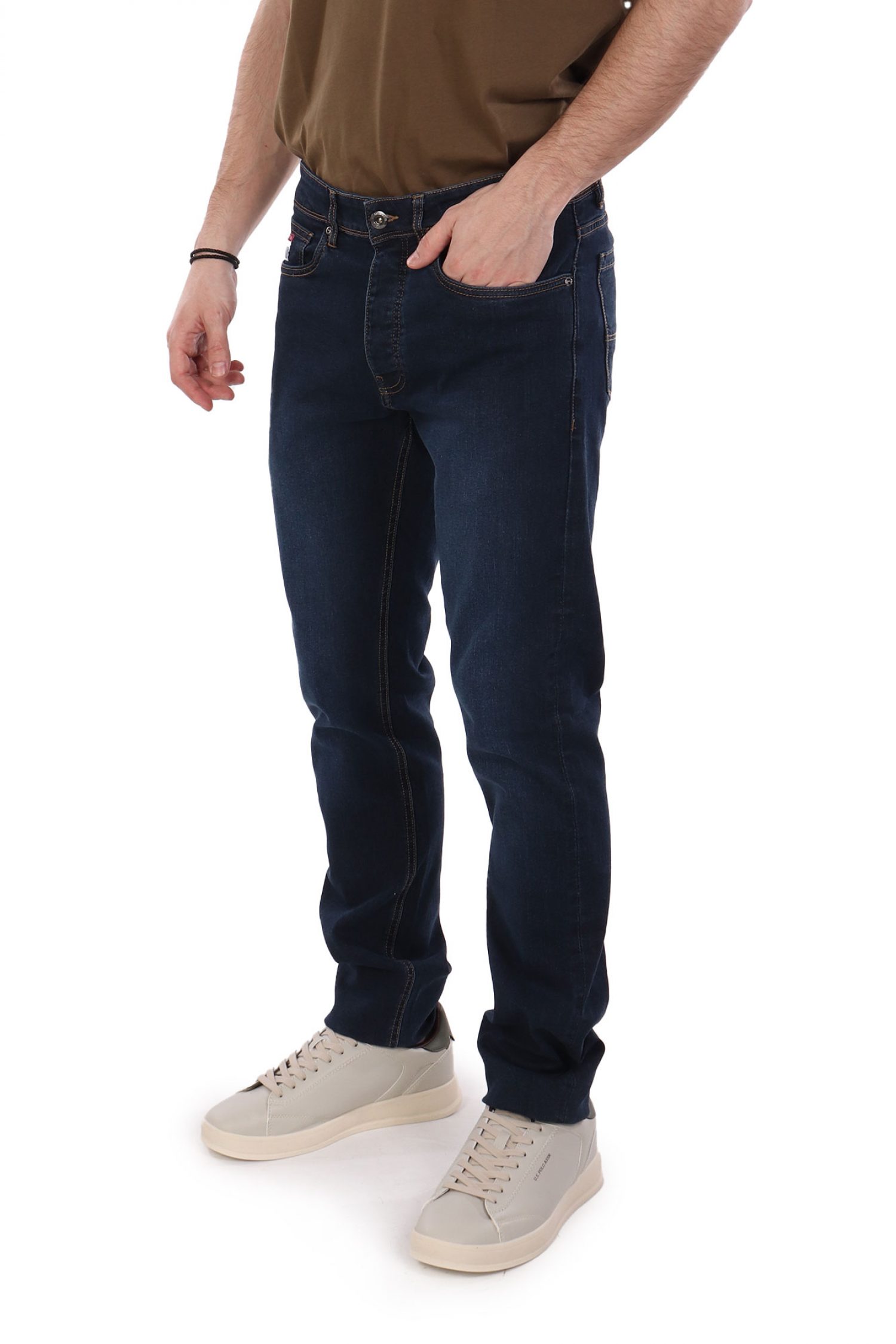 U.S. POLO ASSN. ΠΑΝΤΕΛΟΝΙ JEANS REGULAR STRAIGHT ΕΛΑΣΤΙΚΟ ΣΚΟΥΡΟ ΜΠΛΕ