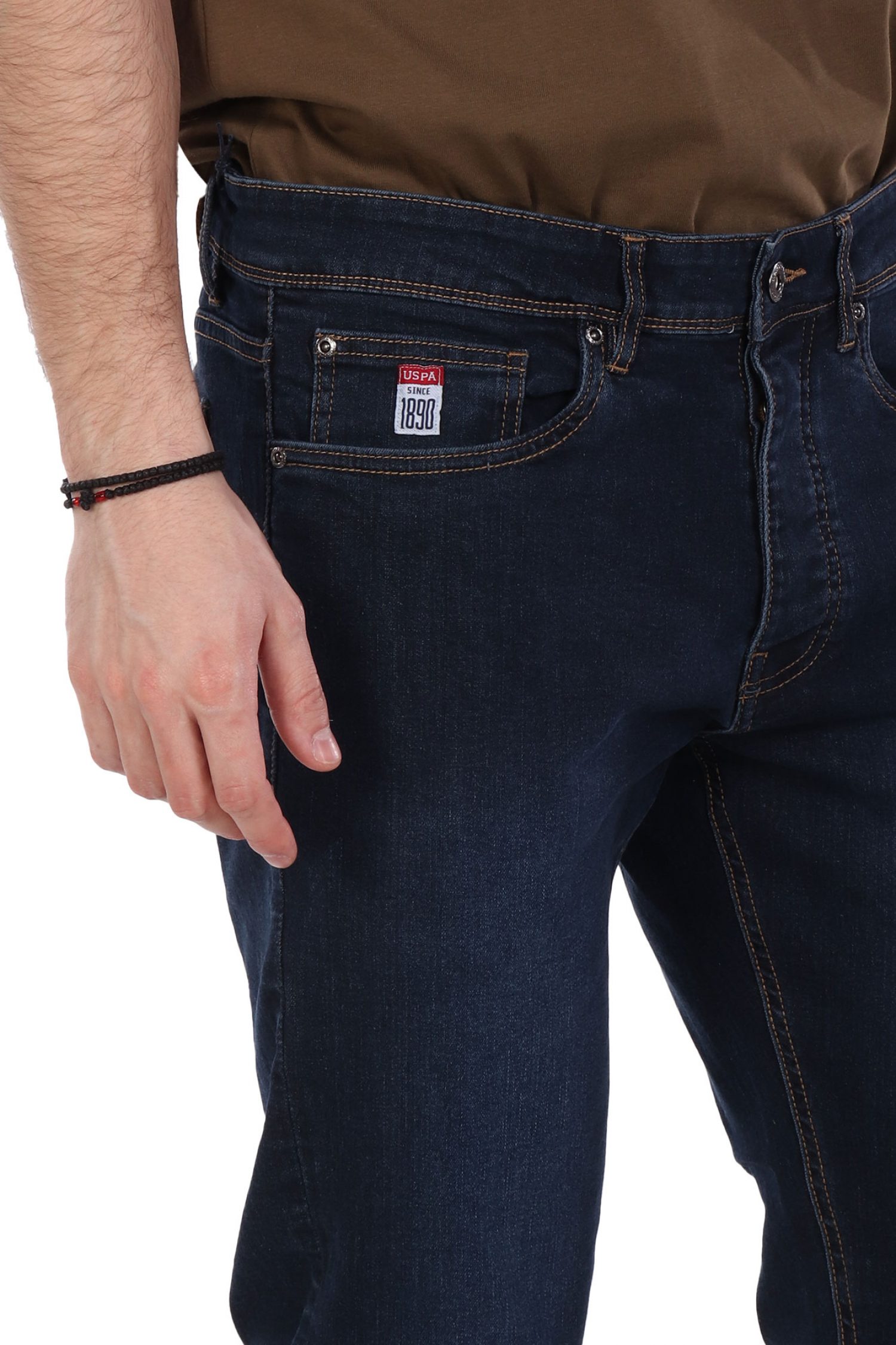U.S. POLO ASSN. ΠΑΝΤΕΛΟΝΙ JEANS REGULAR STRAIGHT ΕΛΑΣΤΙΚΟ ΣΚΟΥΡΟ ΜΠΛΕ φωτογραφία