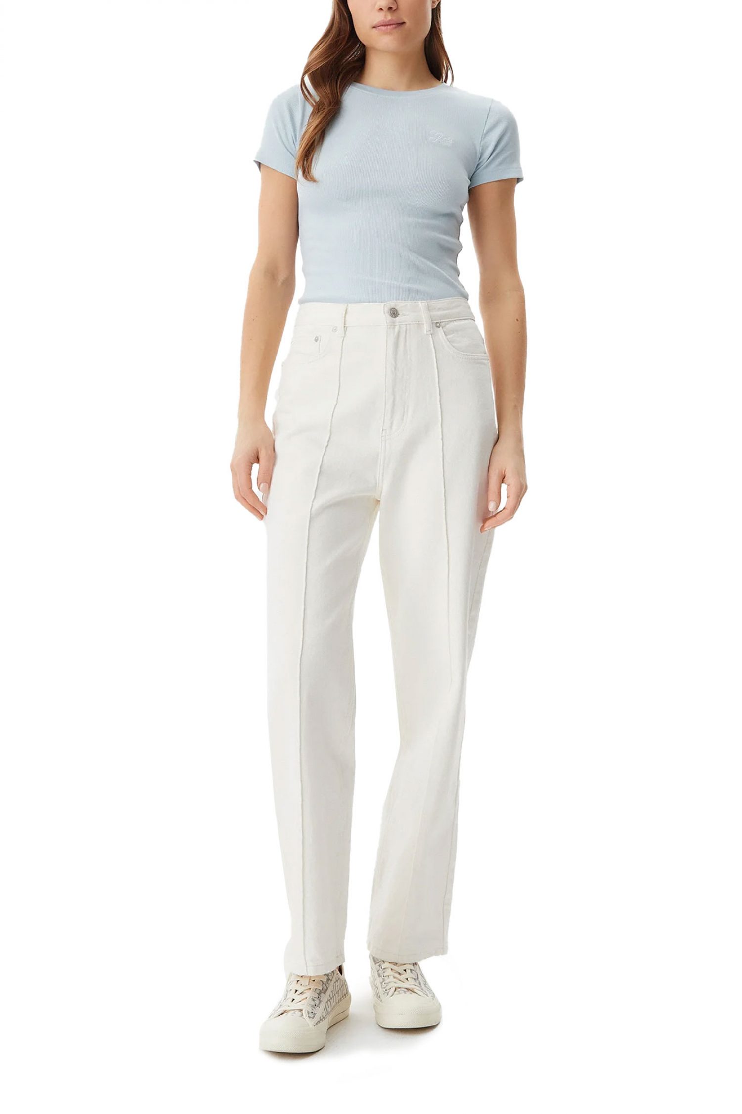 GUESS JEANS T-SHIRT ΡΙΠ SLIM FIT LOGO ΣΙΕΛ φωτογραφία