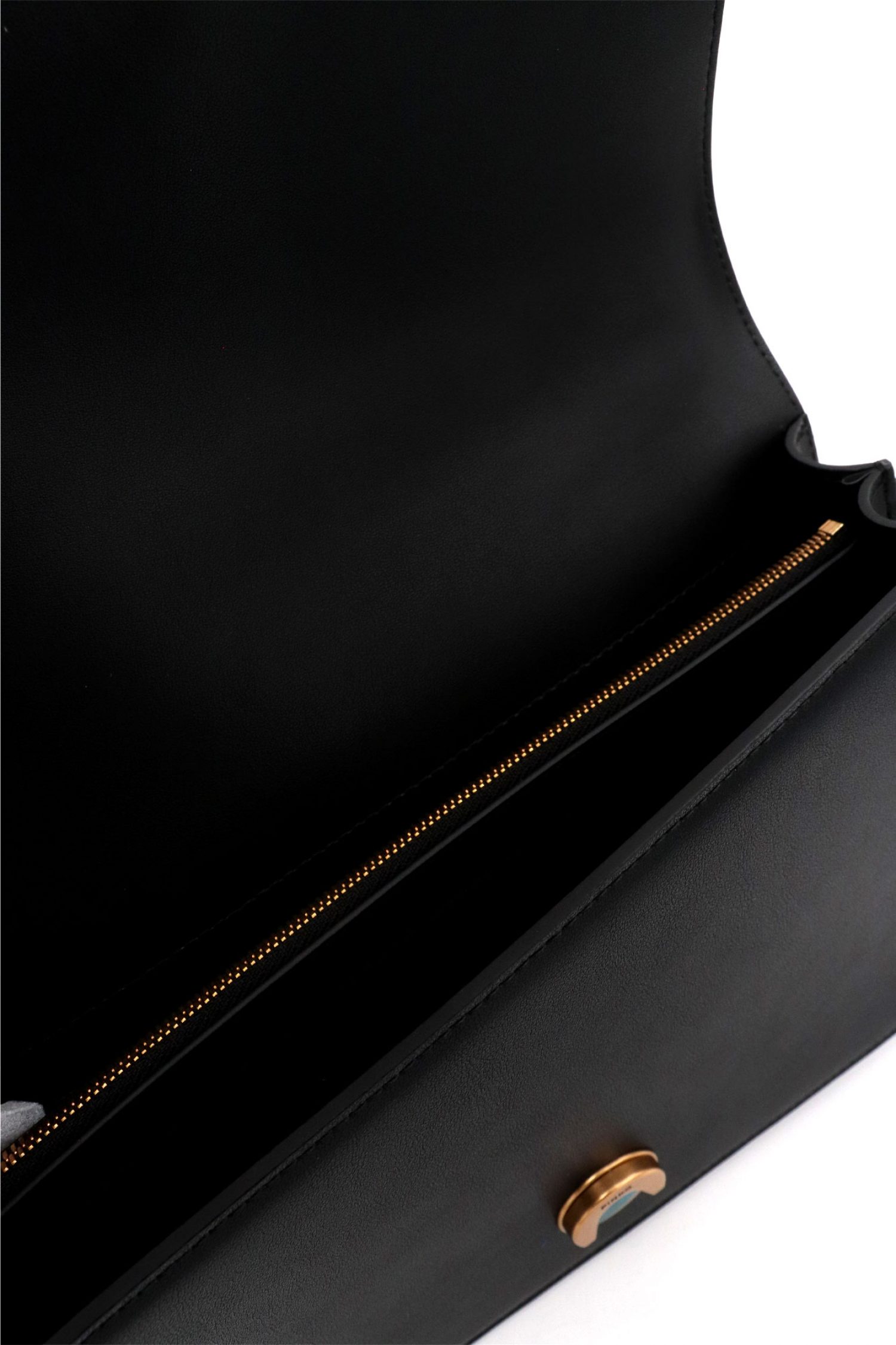 PINKO ΤΣΑΝΤΑ LOVE ONE CLASSIC DC VITELLO SETA LOGO ΜΑΥΡΟ-ANTIQUE GOLD φωτογραφία