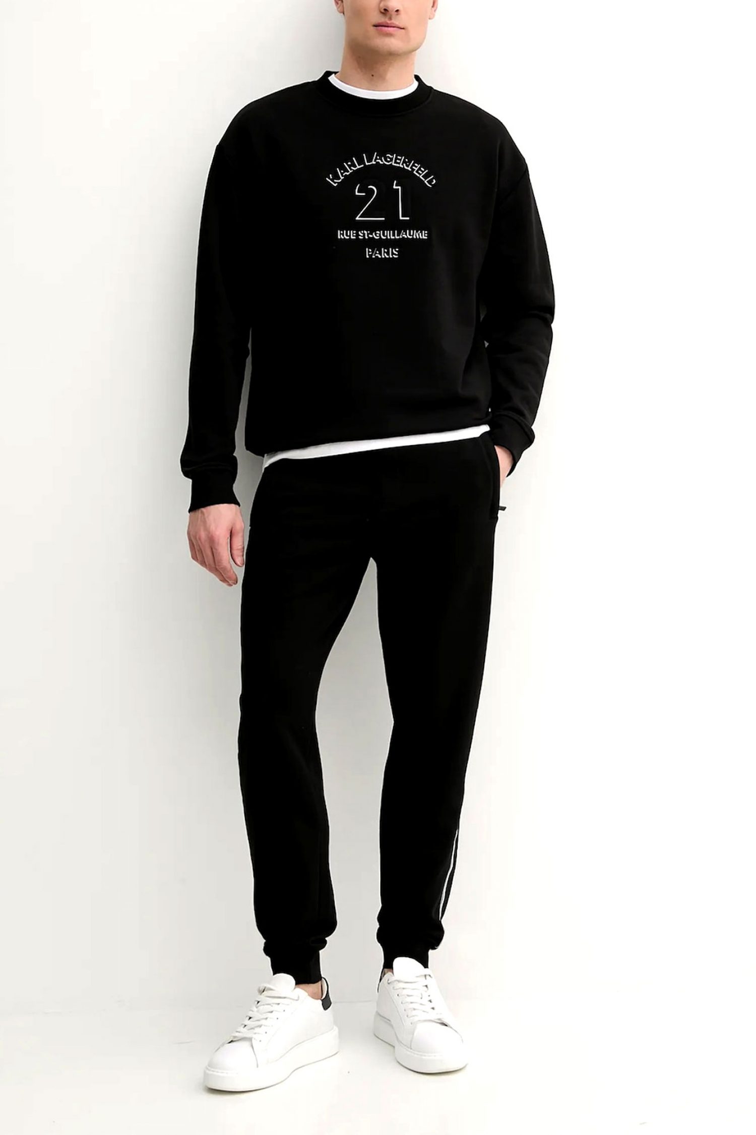 KARL LAGERFELD ΦΟΥΤΕΡ CREW NECK LOGO ΜΑΥΡΟ φωτογραφία