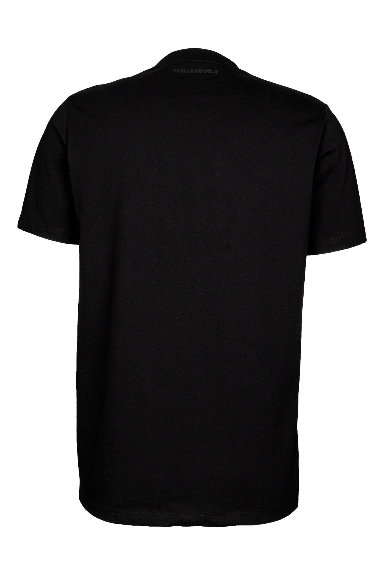 KARL LAGERFELD T-SHIRT CREW NECK LOGO ΜΑΥΡΟ