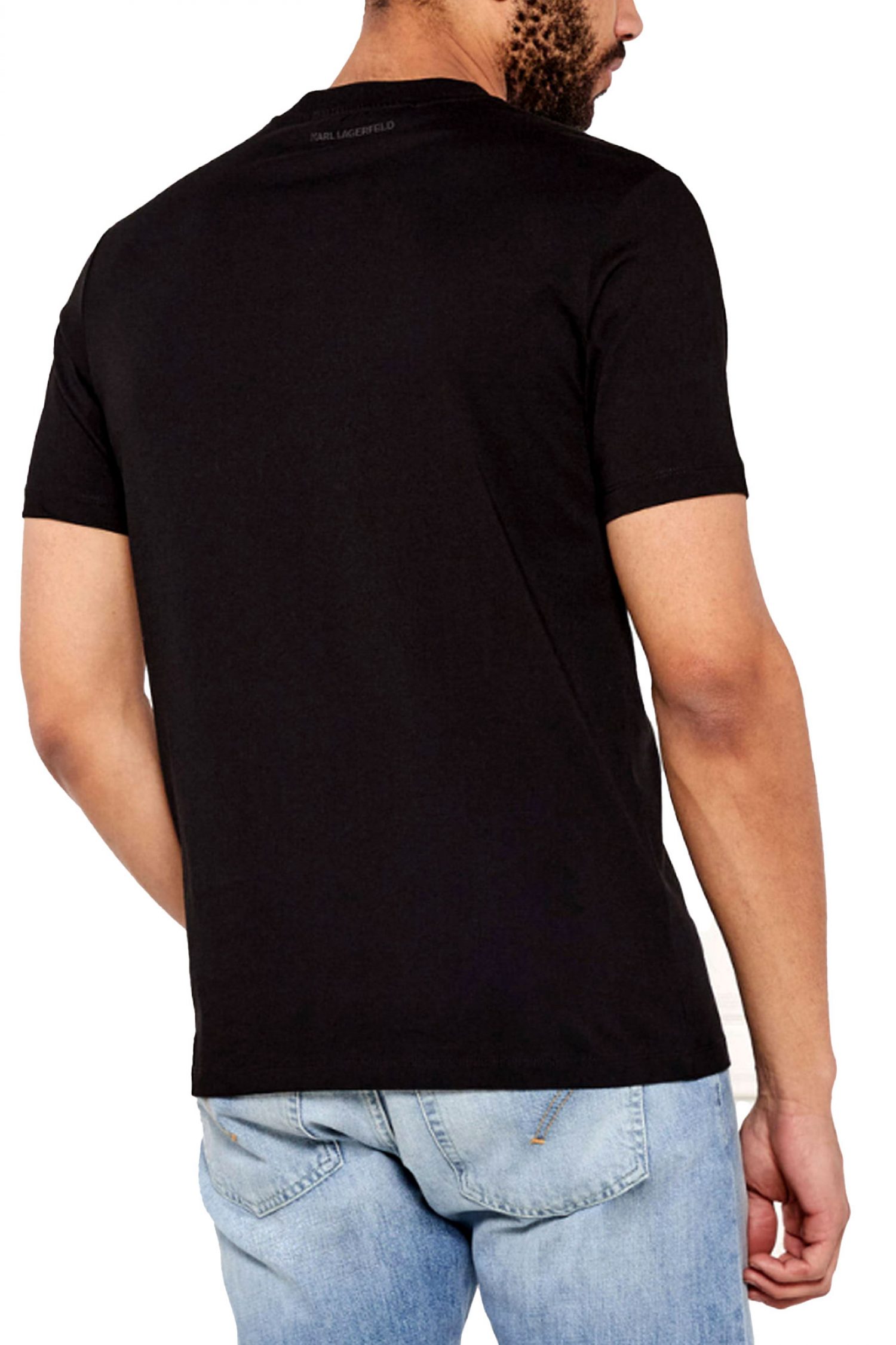 KARL LAGERFELD T-SHIRT CREW NECK LOGO ΜΑΥΡΟ