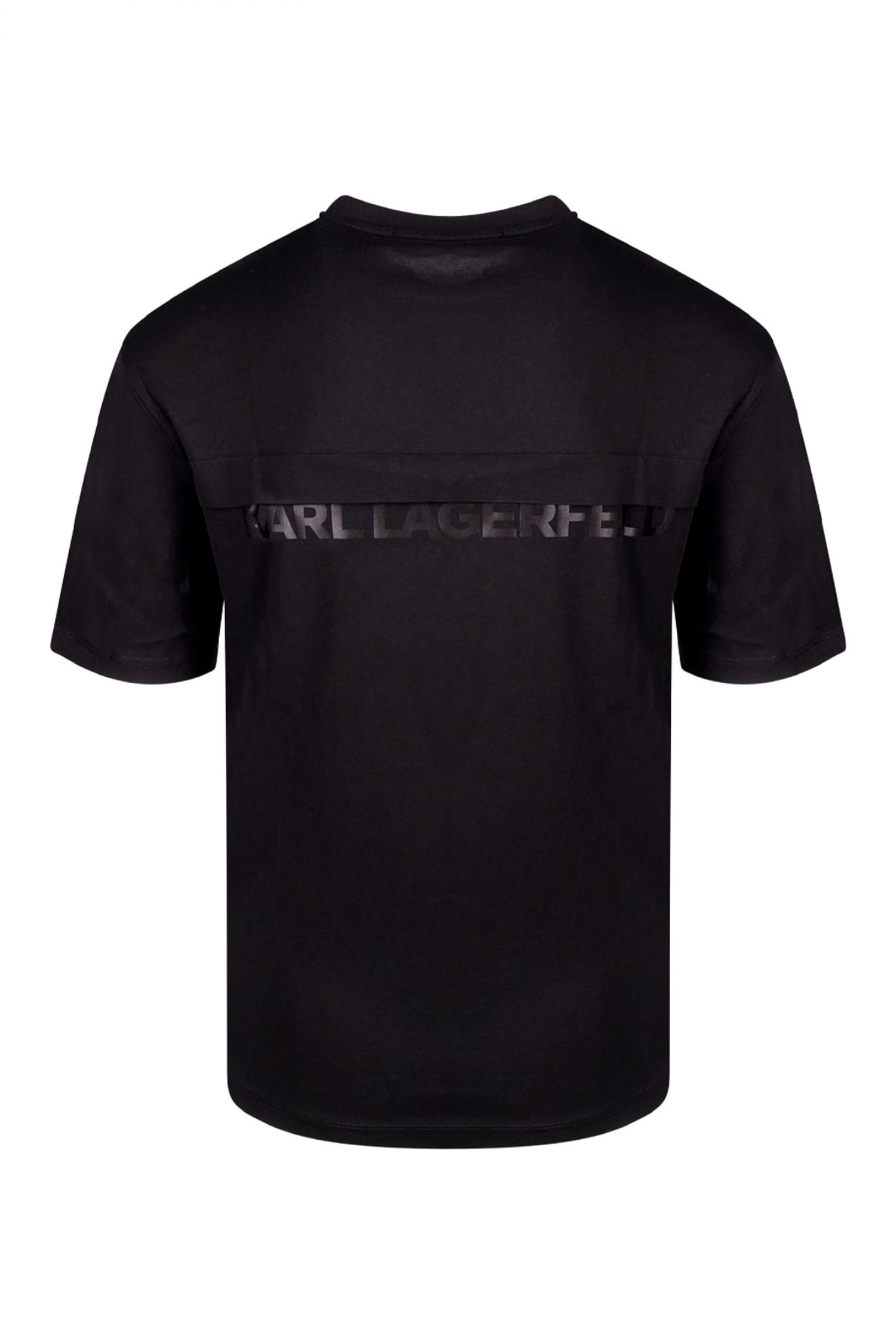 KARL LAGERFELD T-SHIRT CREW NECK LOGO ΜΑΥΡΟ