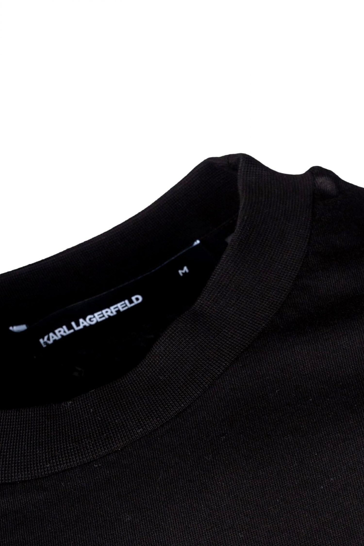 KARL LAGERFELD T-SHIRT CREW NECK LOGO ΜΑΥΡΟ