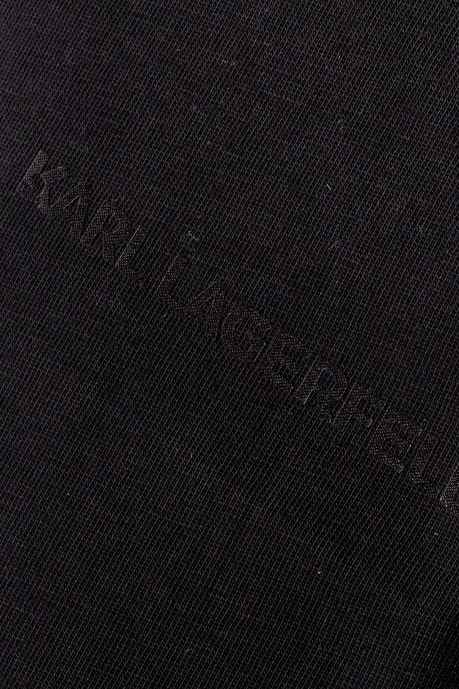 KARL LAGERFELD T-SHIRT CREW NECK LOGO ΜΑΥΡΟ