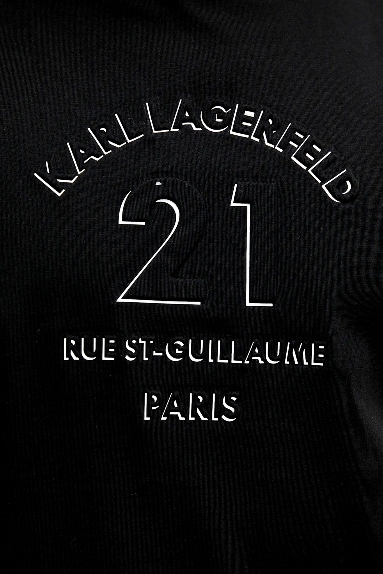 KARL LAGERFELD T-SHIRT CREW NECK LOGO ΜΑΥΡΟ
