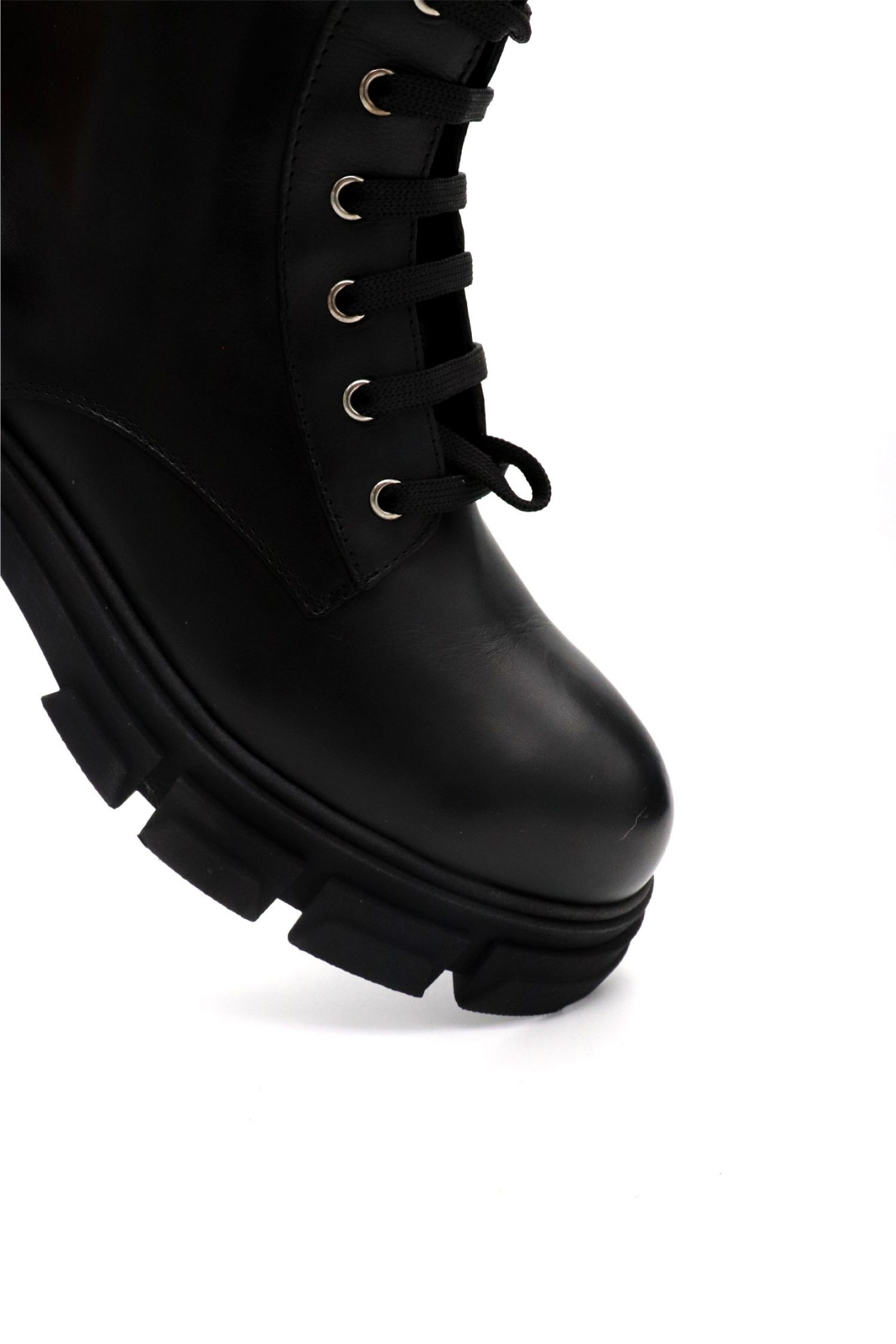 PHILIPP PLEIN ΠΑΠΟΥΤΣΙΑ ΜΠΟΤΑΚΙ CALF SKIN LEATHER FLAT HEXAGON LOGO ΜΑΥΡΟ