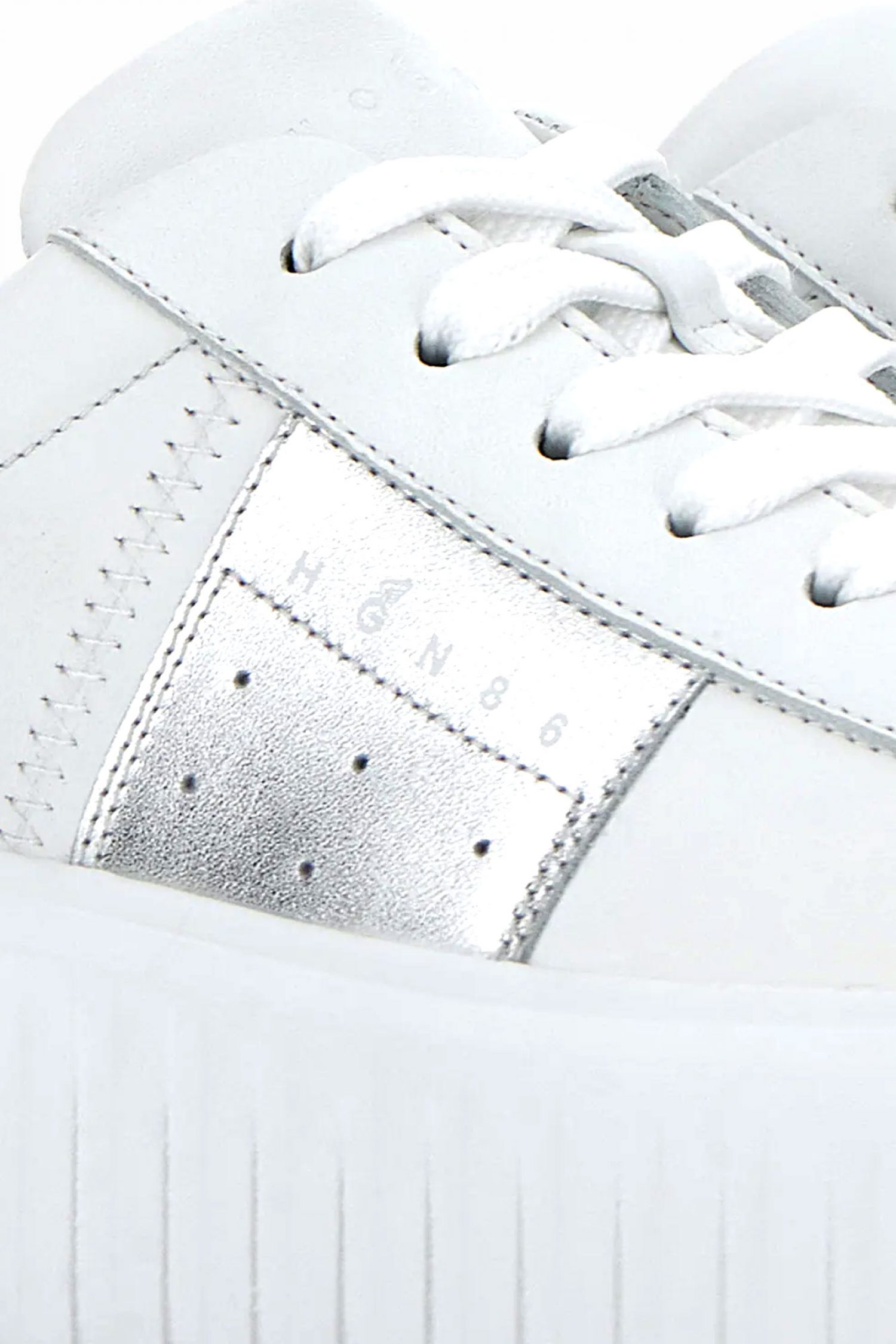 HOGAN ΠΑΠΟΥΤΣΙΑ SNEAKERS H-STRIPES ALLAC FASCIA ΔΕΡΜΑ LOGO ΛΕΥΚΟ-ΑΣΗΜΙ φωτογραφία