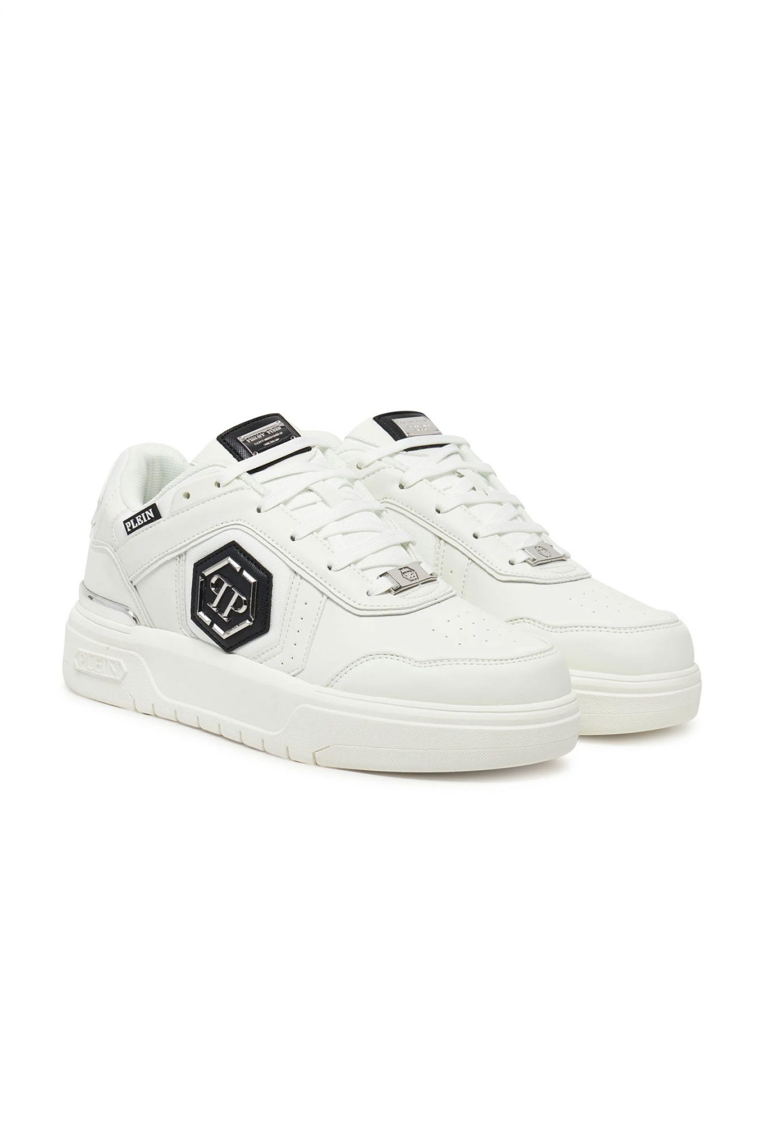 PHILIPP PLEIN ΠΑΠΟΥΤΣΙΑ SNEAKERS SK8R PLEIN LOW LOGO ΛΕΥΚΟ