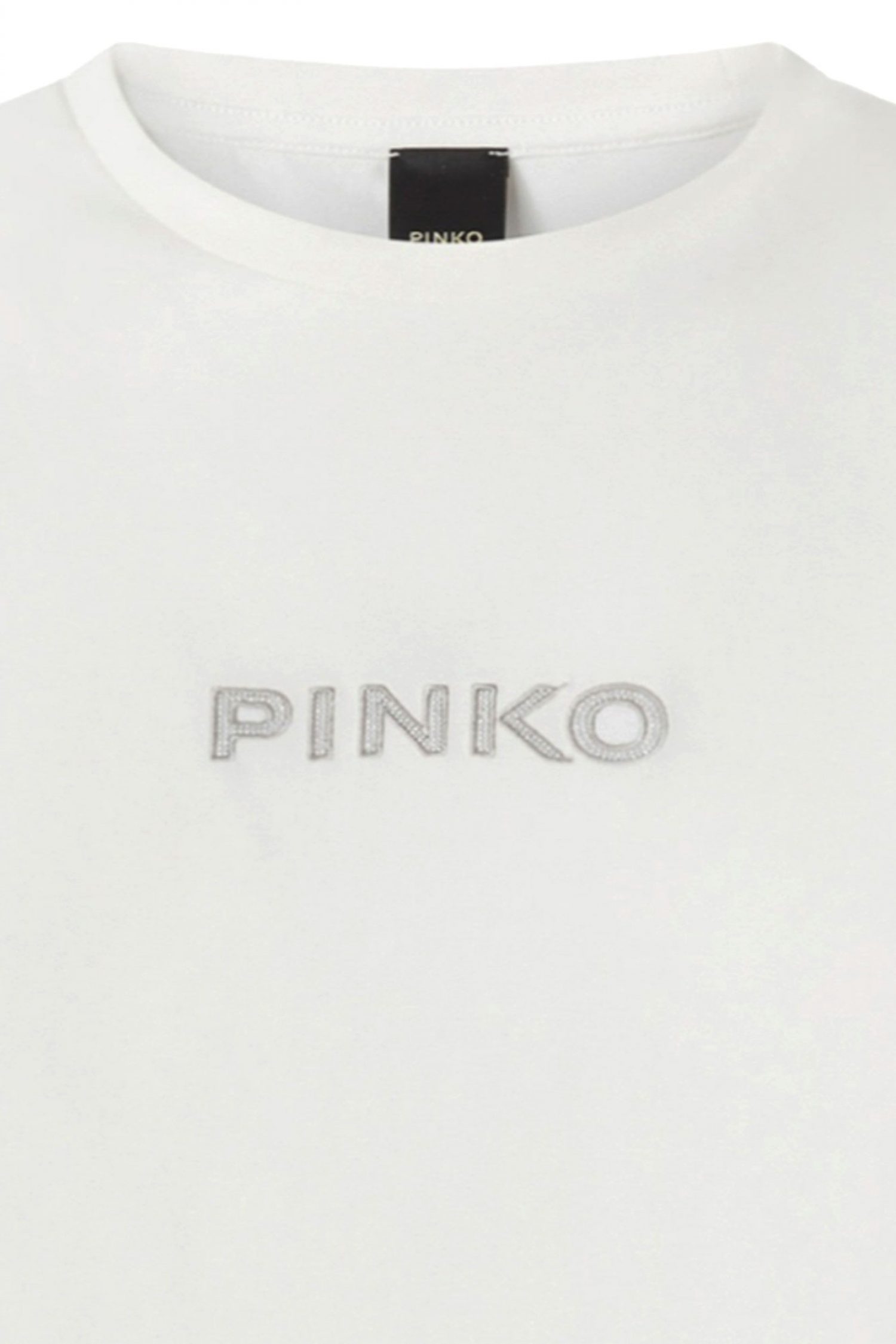 PINKO T-SHIRT STREPITOSO T-SHIRT JERSEY LOGO STRASS PINKO WITH YOU ΛΕΥΚΟ φωτογραφία