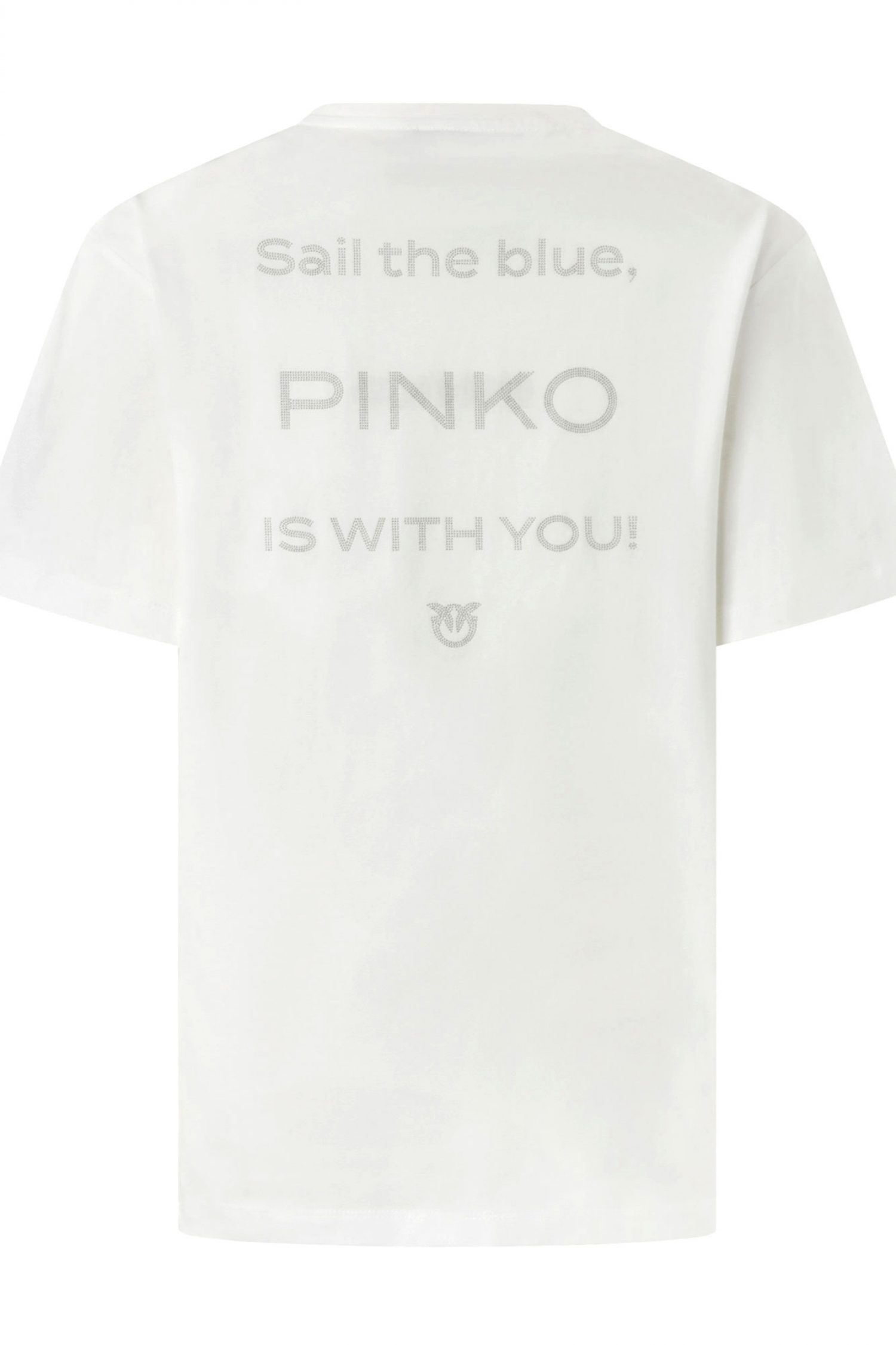 PINKO T-SHIRT STREPITOSO T-SHIRT JERSEY LOGO STRASS PINKO WITH YOU ΛΕΥΚΟ φωτογραφία