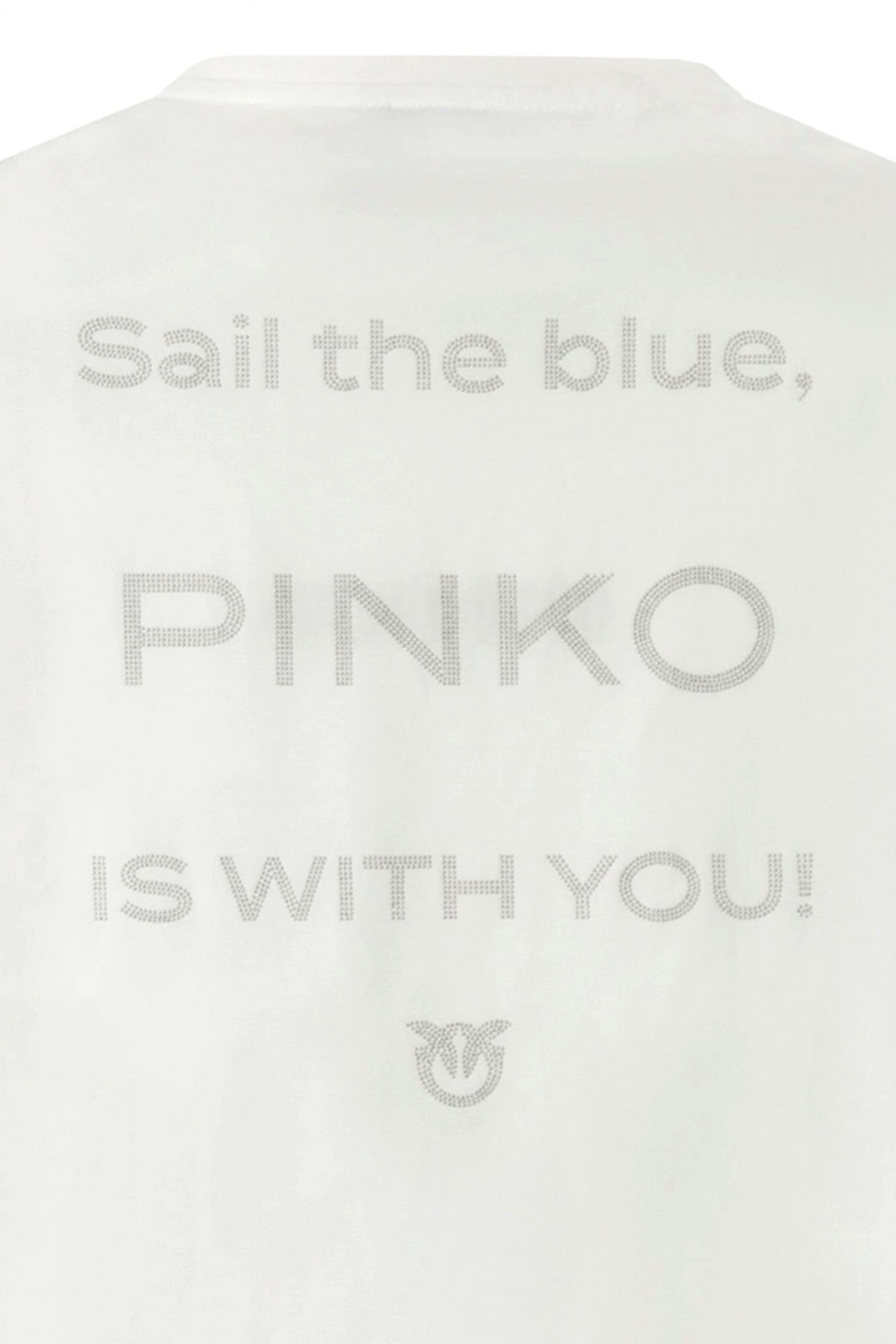 PINKO T-SHIRT STREPITOSO T-SHIRT JERSEY LOGO STRASS PINKO WITH YOU ΛΕΥΚΟ φωτογραφία