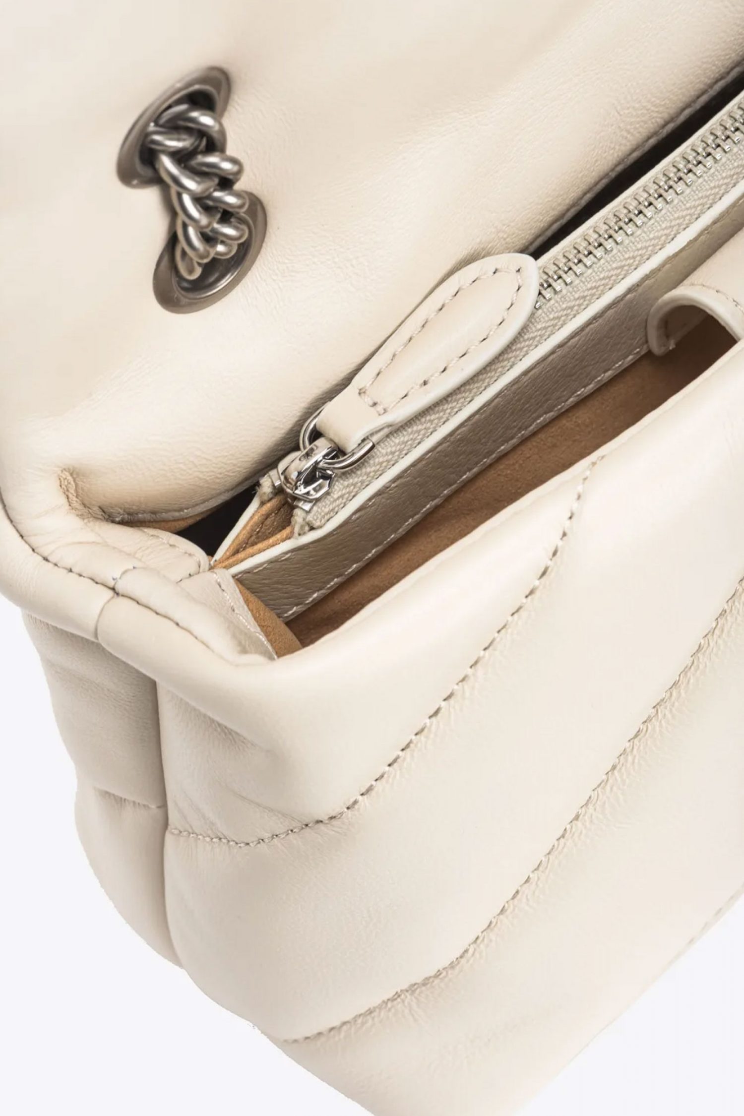 PINKO ΤΣΑΝΤΑΚΙ LOVE MINI PUFF CL SHEEP NAPPA ΛΕΥΚΟ