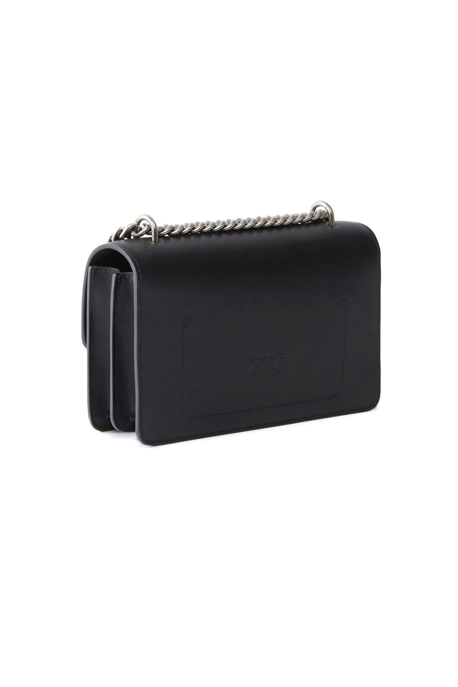 PINKO ΤΣΑΝΤΑ LOVE ONE MINI DC VITELLO SETA ΜΑΥΡΟ