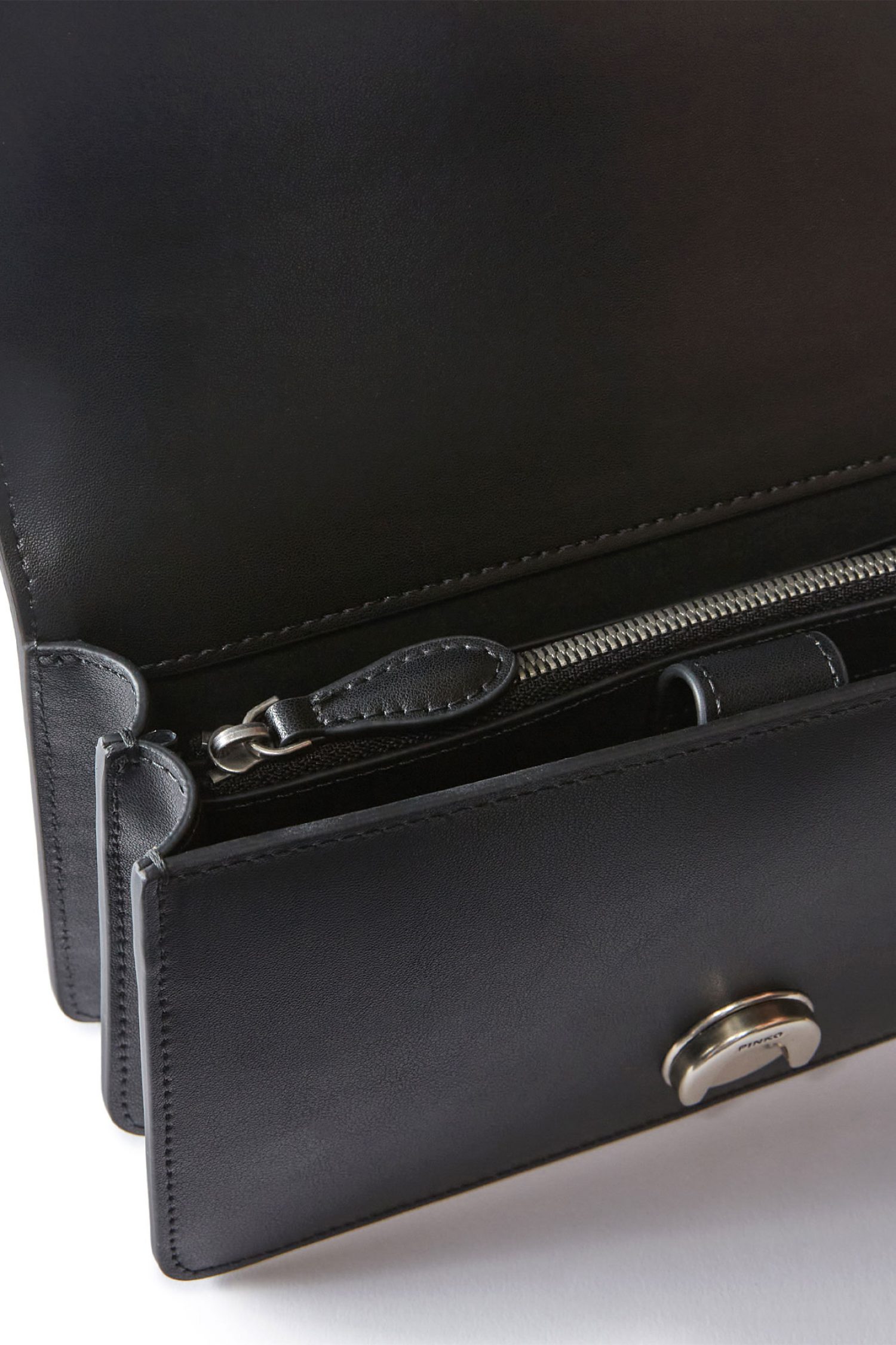 PINKO ΤΣΑΝΤΑ LOVE ONE MINI DC VITELLO SETA ΜΑΥΡΟ