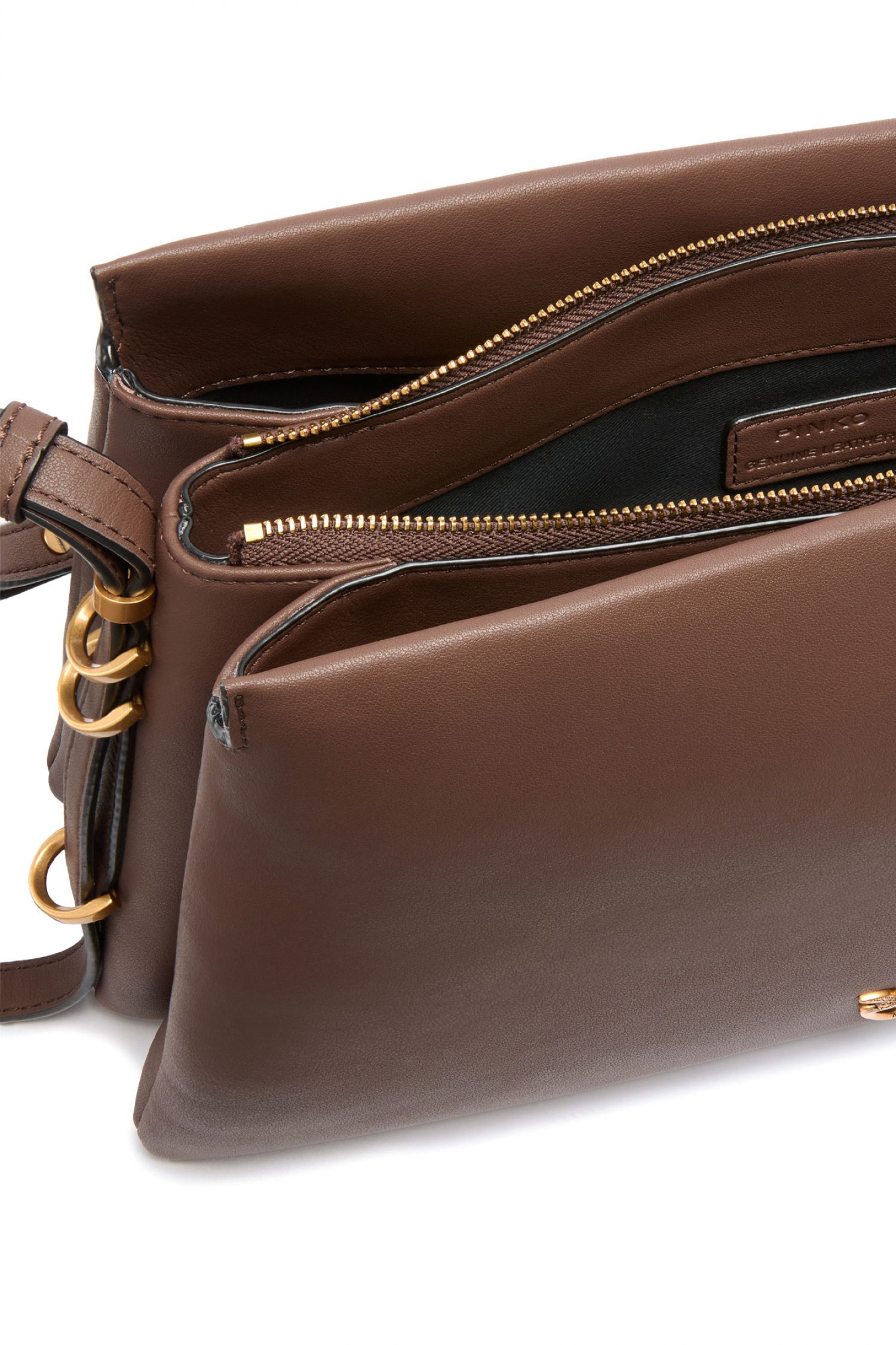 PINKO ΤΣΑΝΤΑ TRIPLET VITELLO MORBIDO ΚΑΦΕ