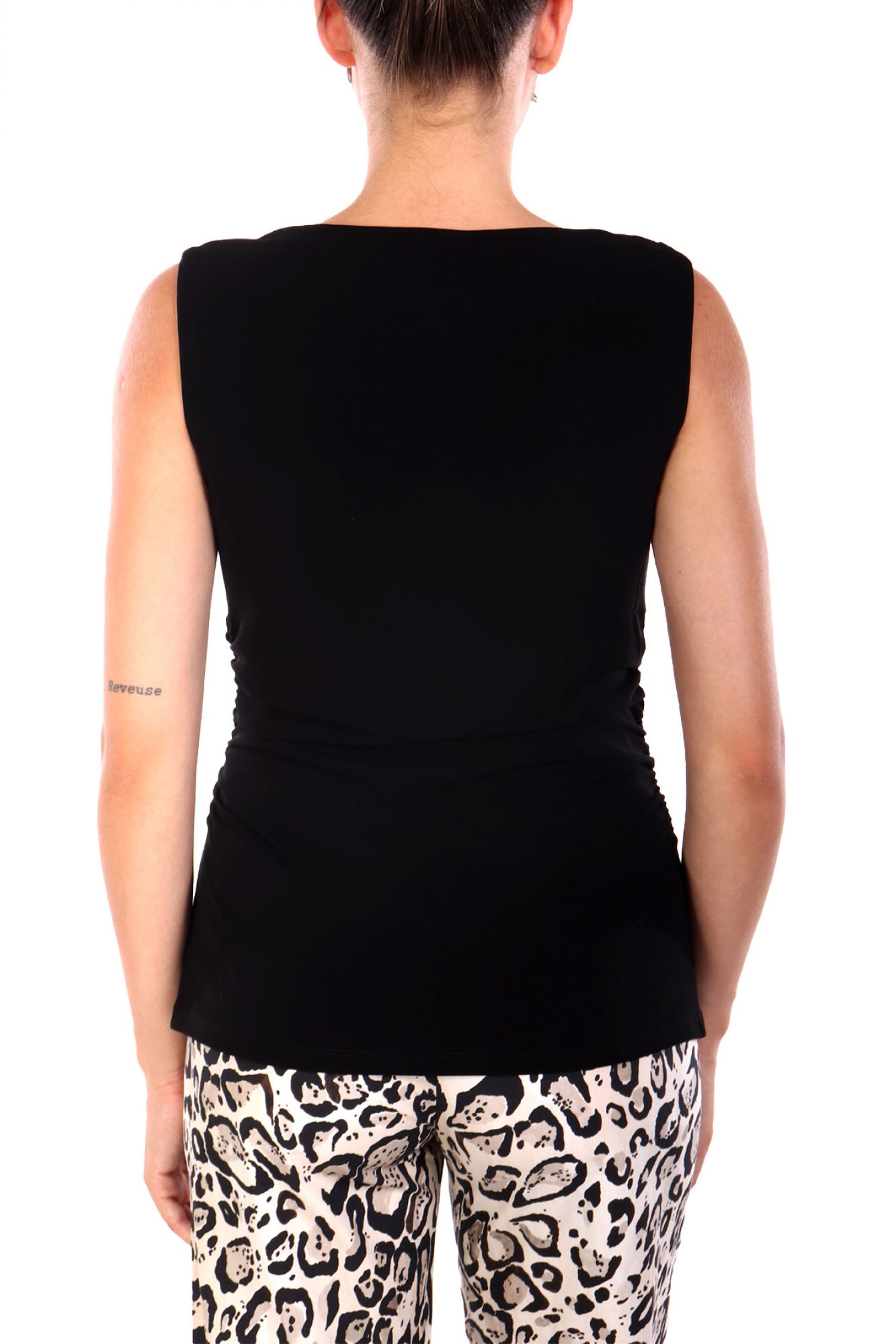 MARELLA TOP GIFT ΝΤΡΑΠΕ ΠΛΑΙ ΜΑΥΡΟ