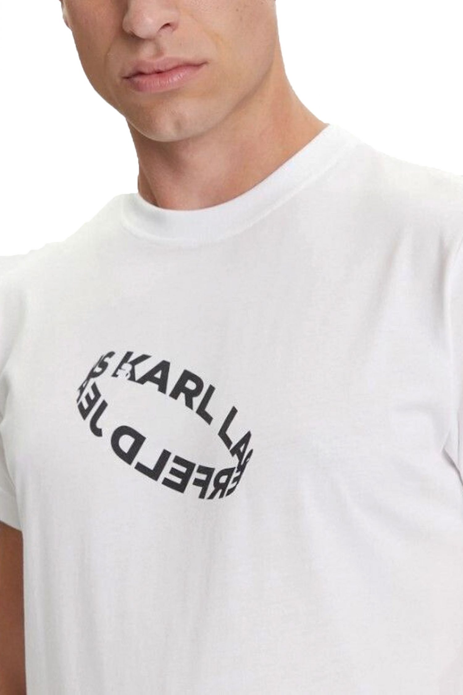 KARL LAGERFELD JEANS T-SHIRT SLIM RING TEE ΛΕΥΚΟ