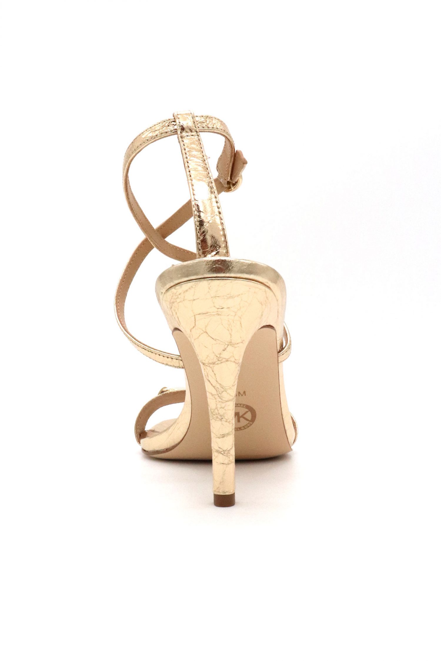 MICHAEL KORS ΠΑΠΟΥΤΣΙΑ ΠΕΔΙΛΑ LENA HEELED SANDAL METAΛΛΙΚΟ LOGO XΡΥΣΟ