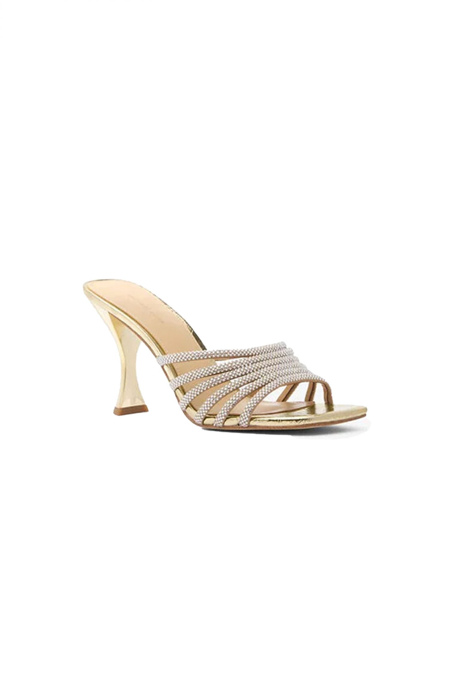 MICHAEL KORS ΠΑΠΟΥΤΣΙΑ MULES HAISLEY HIGH SANDAL ΣΤΡΑΣ ΧΡΥΣΟ