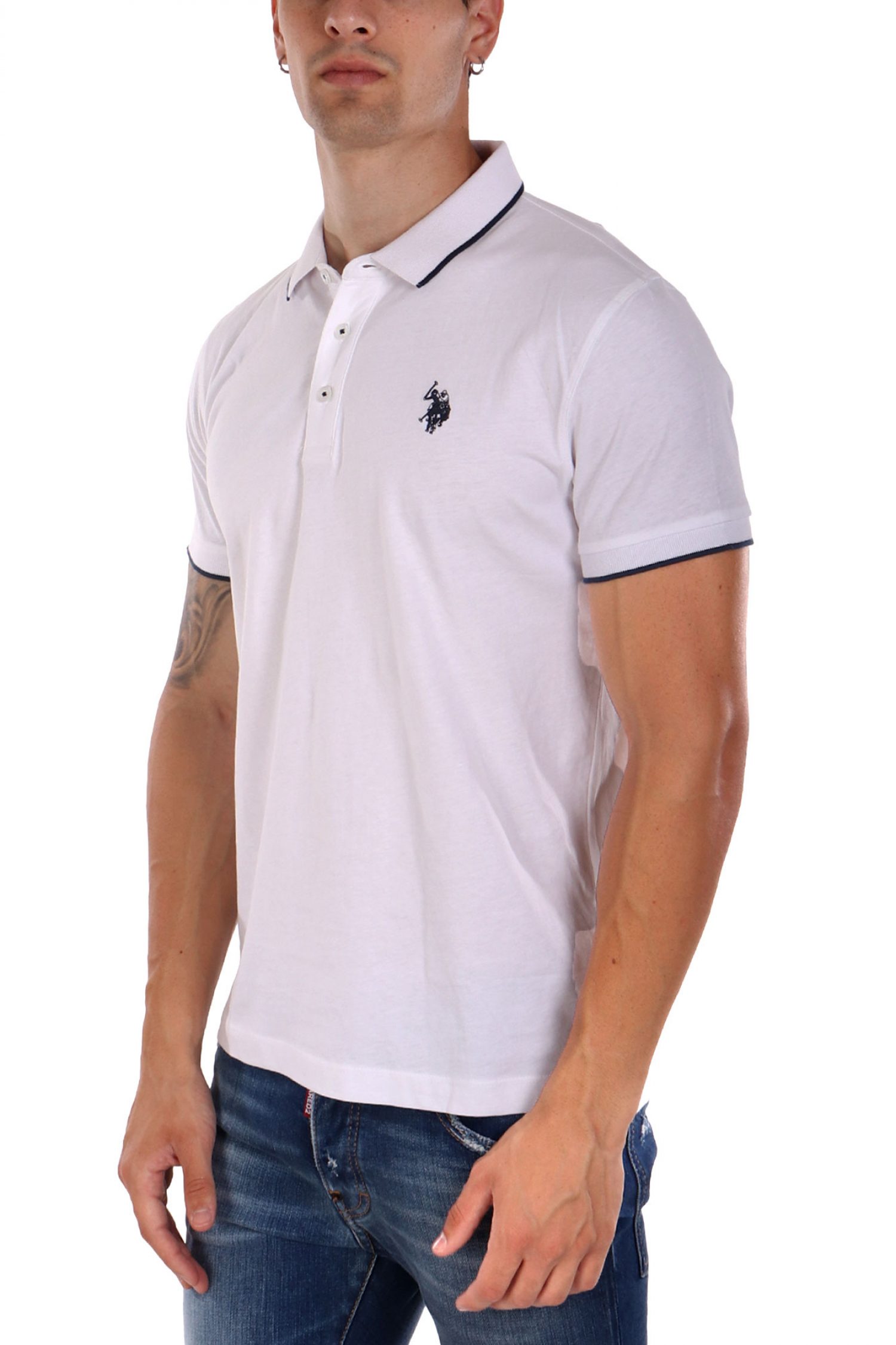 U.S. POLO ASSN. ΜΠΛΟΥΖΑ ΛΕΥΚΟ ΑΝΔΡΙΚΟ POLO