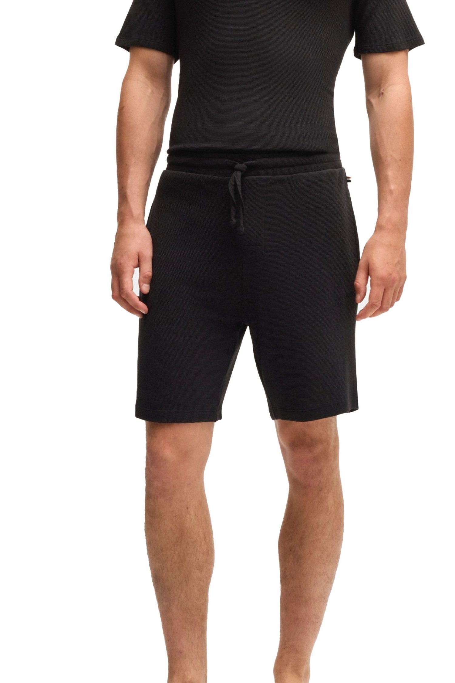BOSS HOMEWEAR ΒΕΡΜΟΥΔΑ ΦΟΥΤΕΡ RIB SHORTS ΜΑΥΡΟ φωτογραφία