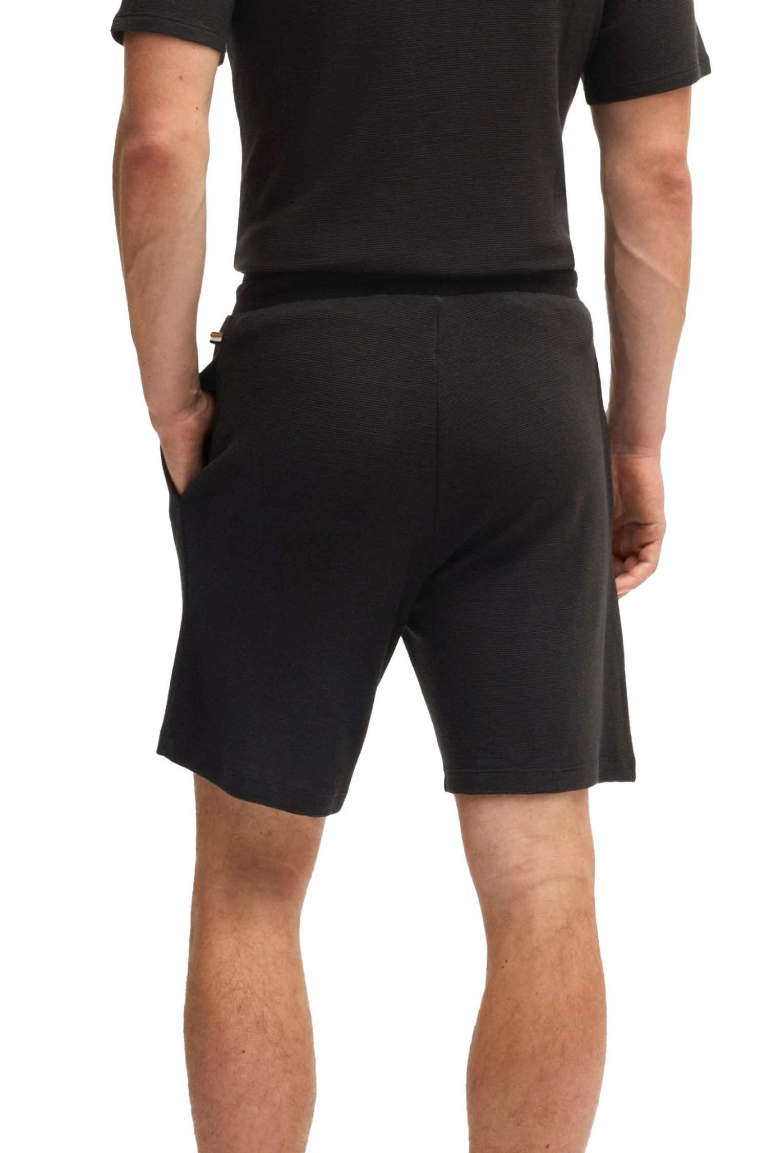 BOSS HOMEWEAR ΒΕΡΜΟΥΔΑ ΦΟΥΤΕΡ RIB SHORTS ΜΑΥΡΟ φωτογραφία