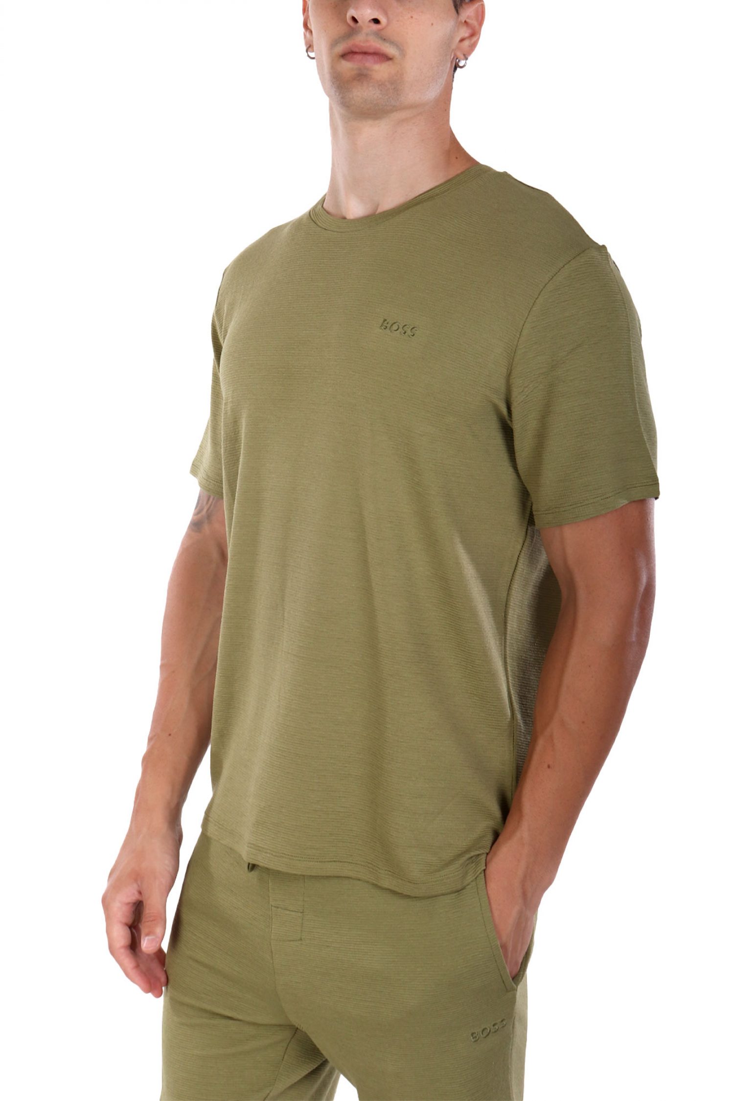 BOSS HOMEWEAR T-SHIRT RIB ΑΝΔΡΙΚΟ ΛΑΔΙ