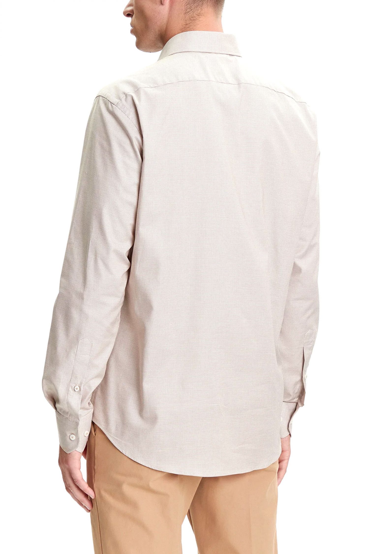 BOSS ΠΟΥΚΑΜΙΣΟ ΜΙΚΡΟΣΧΕΔΙΟ REGULAR FIT EASY IRON H-JOE-KENT-C1-214 ΜΠΕΖ