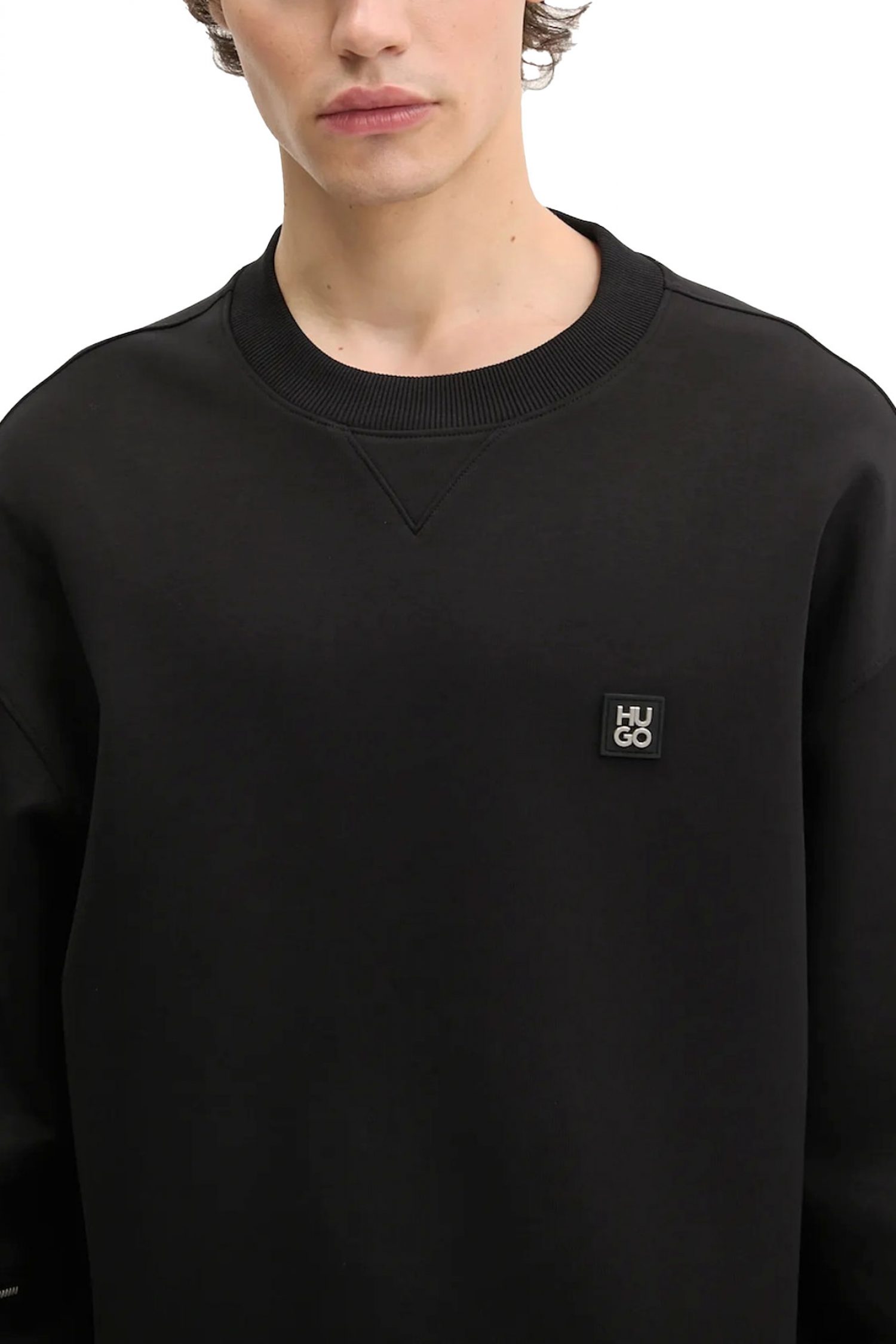 HUGO ΦΟΥΤΕΡ CREWNECK DARGENCREW LOGO ΜΕΤΑΛΛΙΚΟ ΦΕΡΜΟΥΑΡ ΚΑΤΩ ΜΑΥΡΟ φωτογραφία